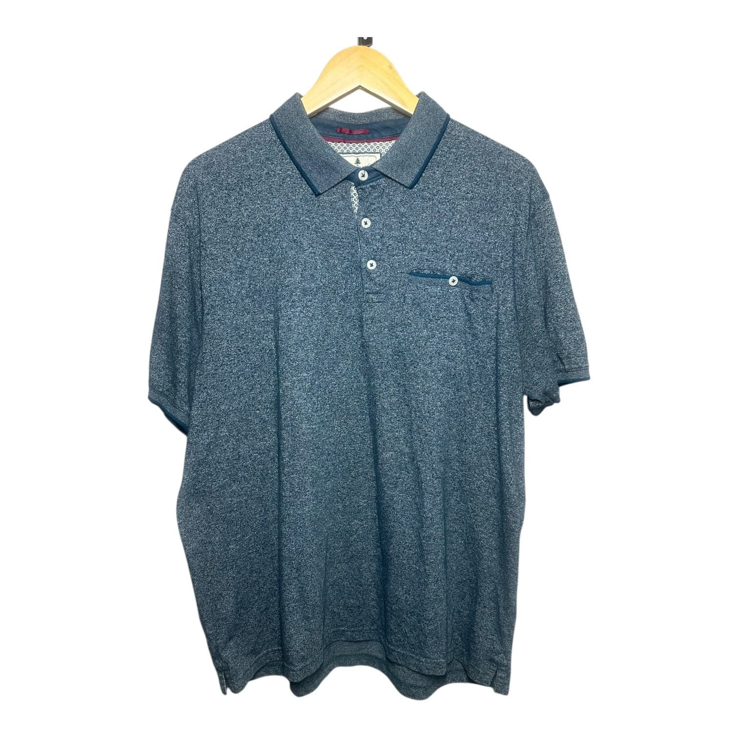 Southern Pines Men's Large Heather Blue Polo Shirt Collared Casual - Thumbnail 2