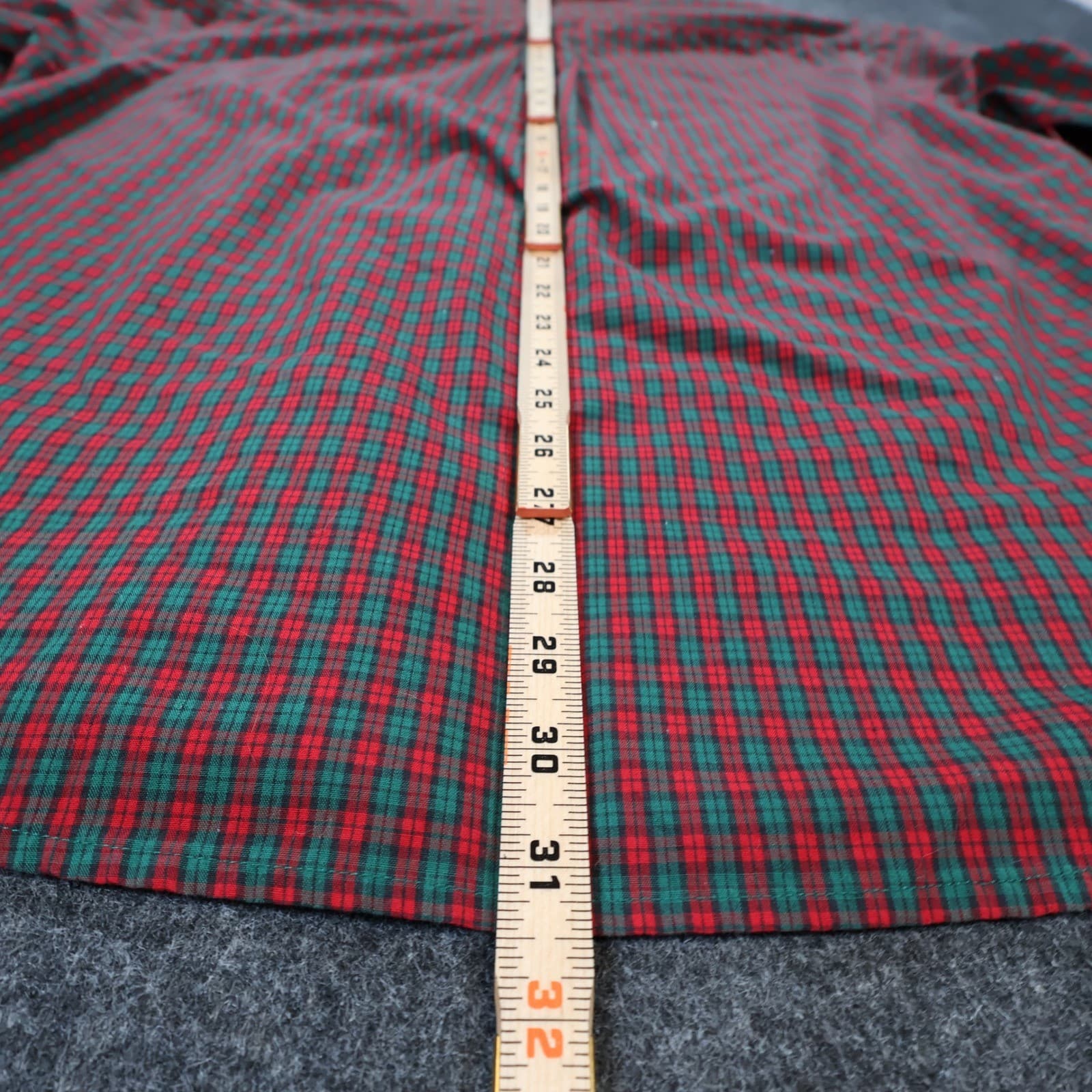 Bill Blass Button Down Shirt Mens XXL Red Excellent Wrinkle Free Plaid - Thumbnail 5