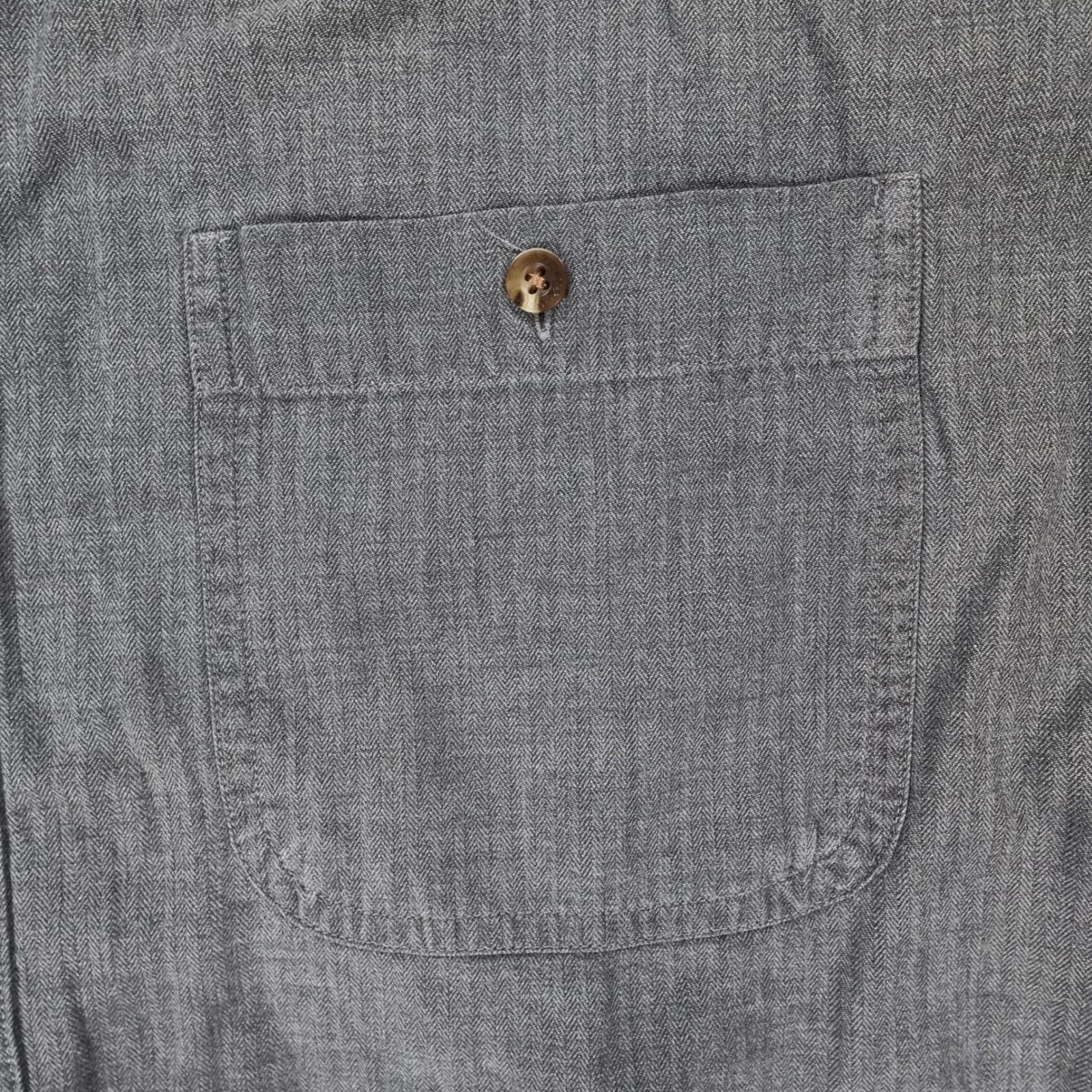 Roundtree & Yorke Button Down Mens Large Gray Excellent Herringbone - Thumbnail 9