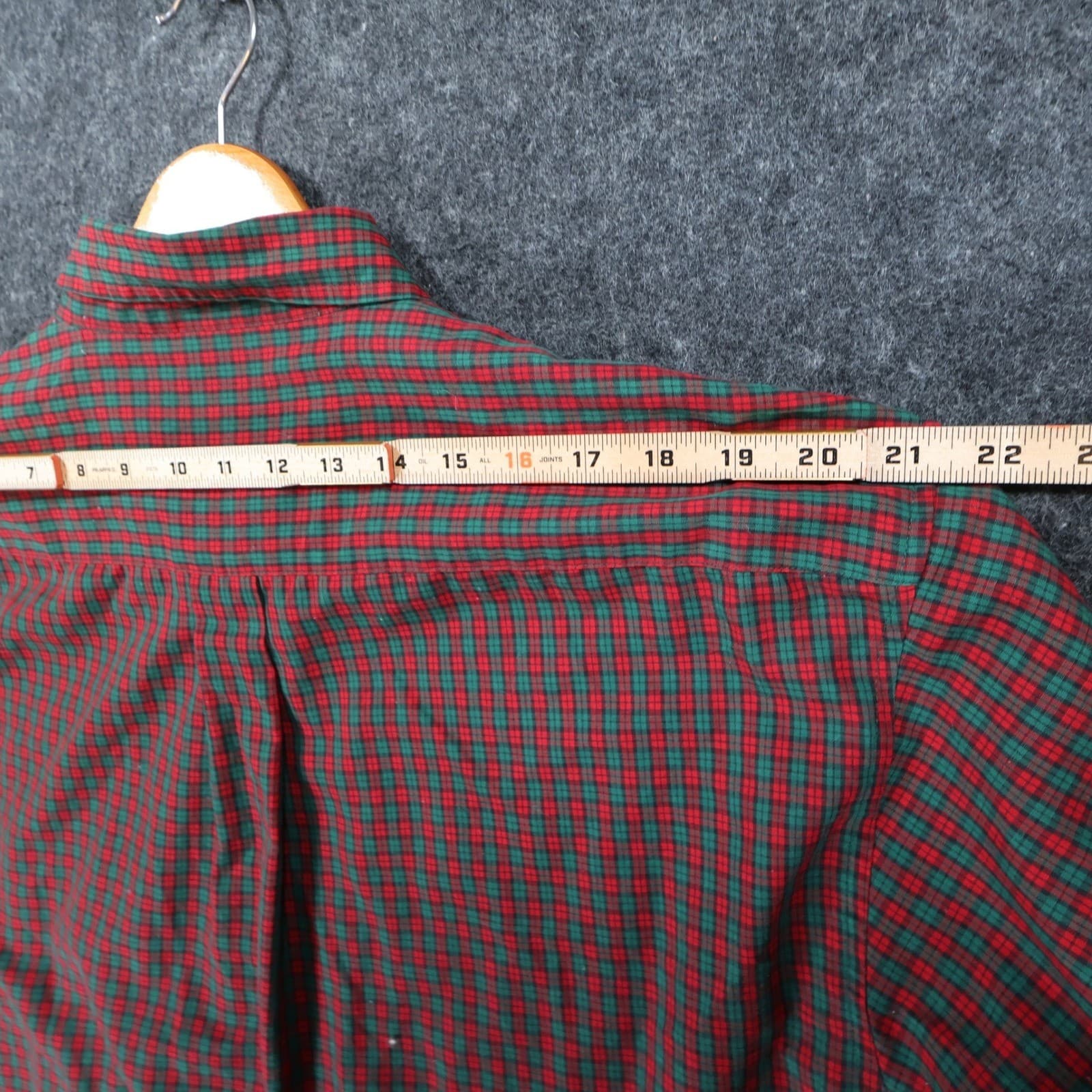 Bill Blass Button Down Shirt Mens XXL Red Excellent Wrinkle Free Plaid - Thumbnail 6