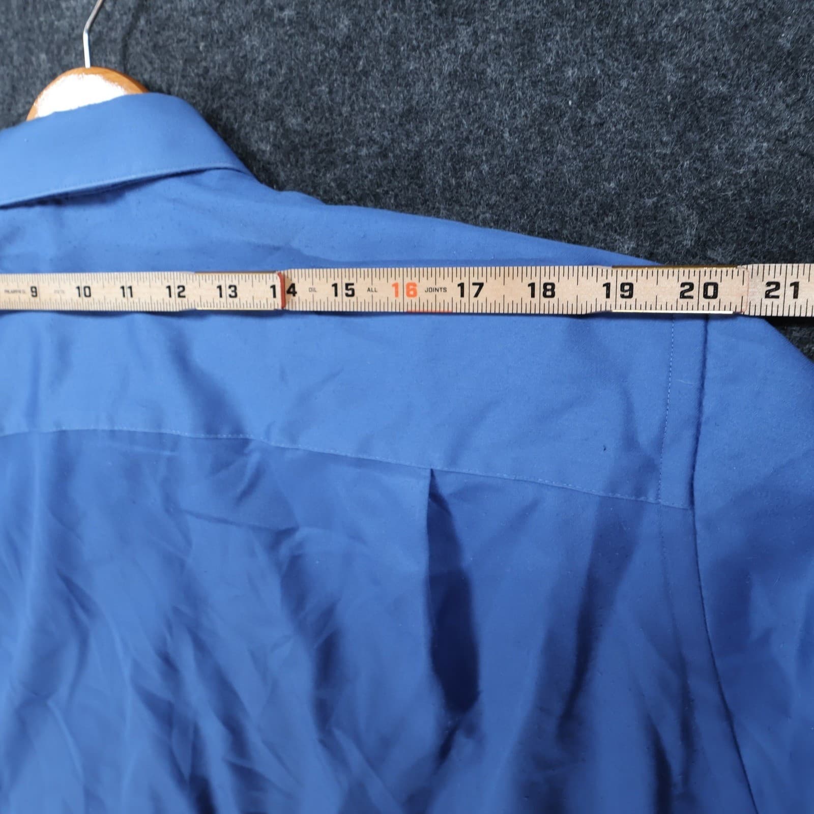 Geoffrey Beene Dress Shirt Mens XL Blue Excellent Sateen Wrinkle Free - Thumbnail 6