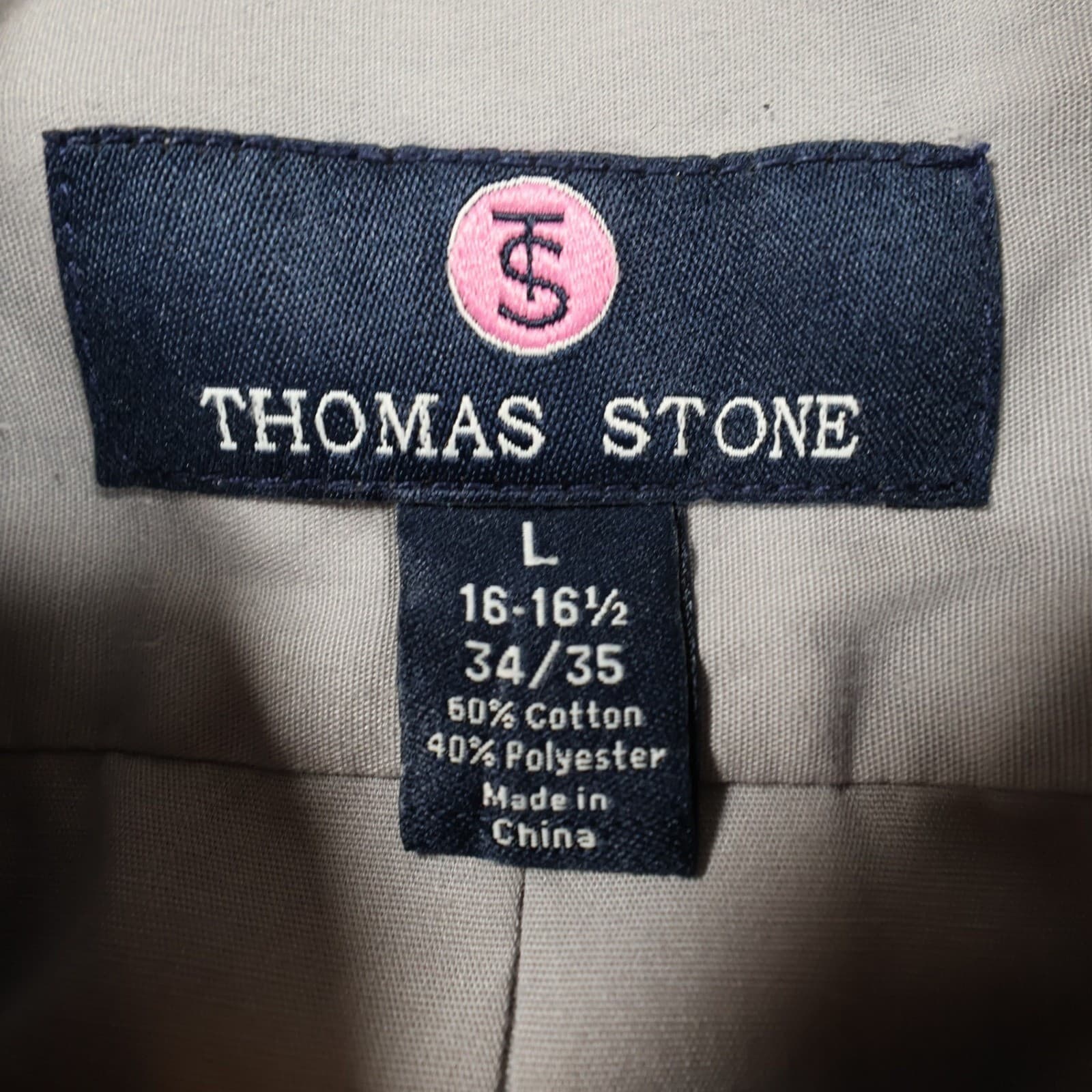 Thomas Stone Dress Shirt Mens L Grey Excellent Long Sleeve Button Up - Thumbnail 7