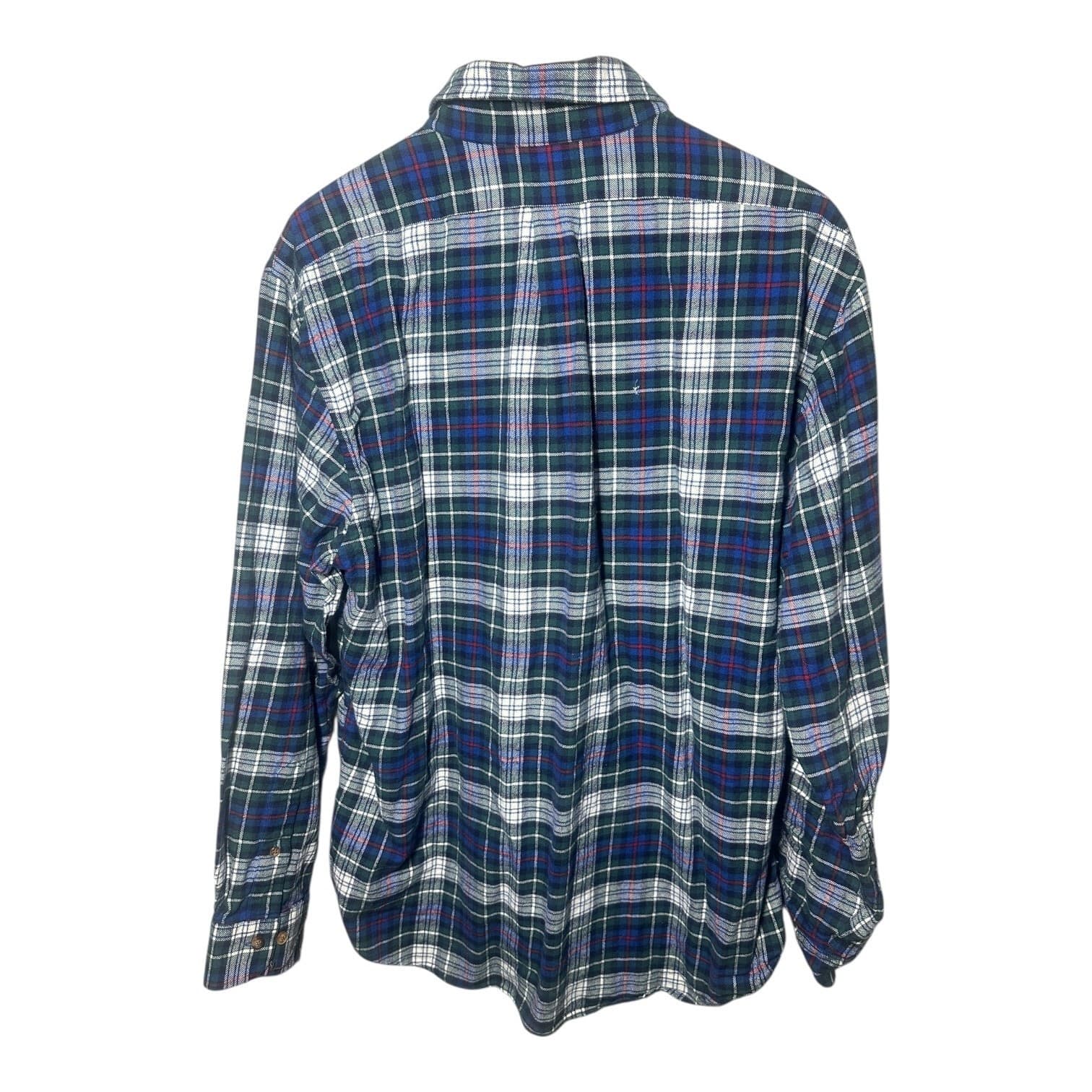 Brooks Brothers Men's XL Green Blue Plaid Flannel Shirt Button Down - Thumbnail 3