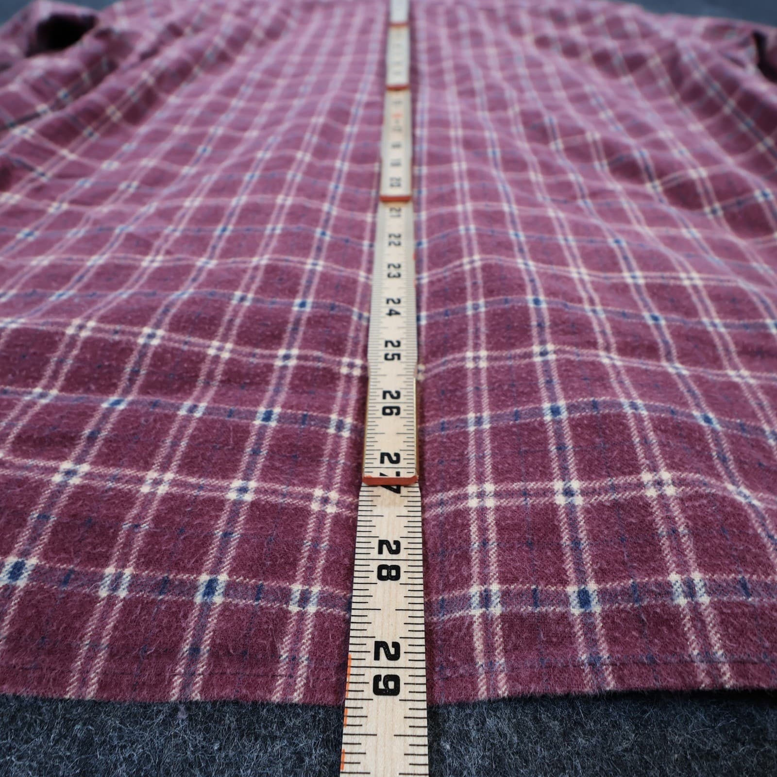 Claudio Nucci Button Up Mens L Burgundy Excellent Plaid Flannel - Thumbnail 5