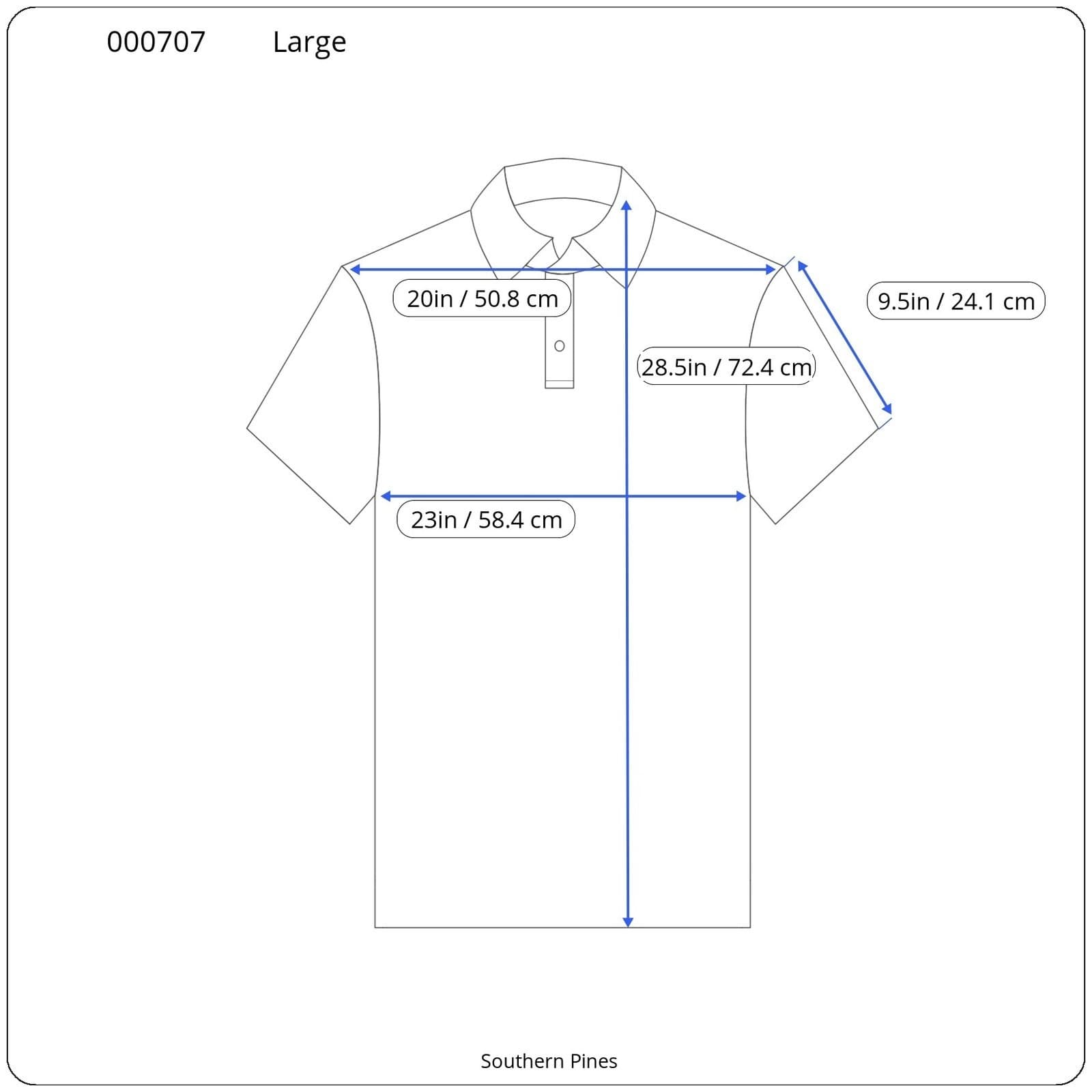 Southern Pines Men's Large Heather Blue Polo Shirt Collared Casual - Thumbnail 6