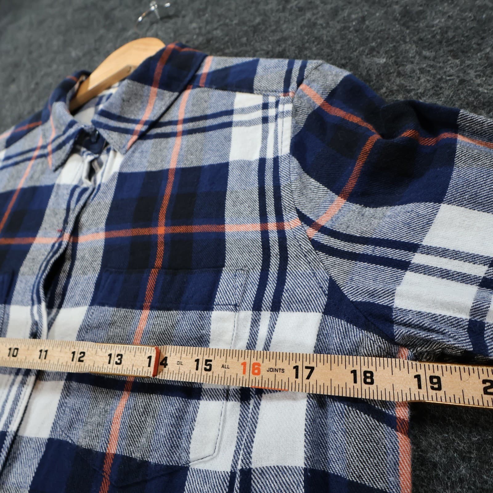 Woolrich Flannel Shirt Womens Medium Blue Excellent Plaid Cotton Long Sleeve - Thumbnail 4