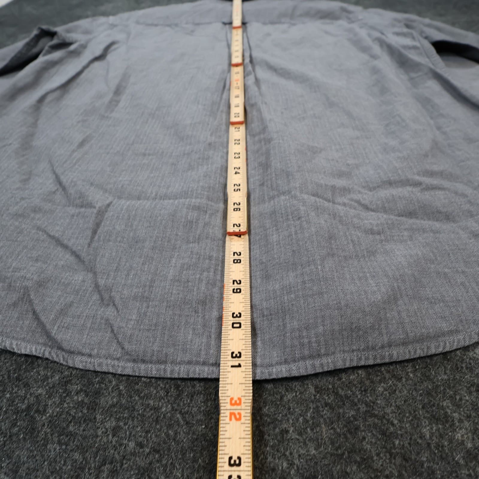 Roundtree & Yorke Button Down Mens Large Gray Excellent Herringbone - Thumbnail 5