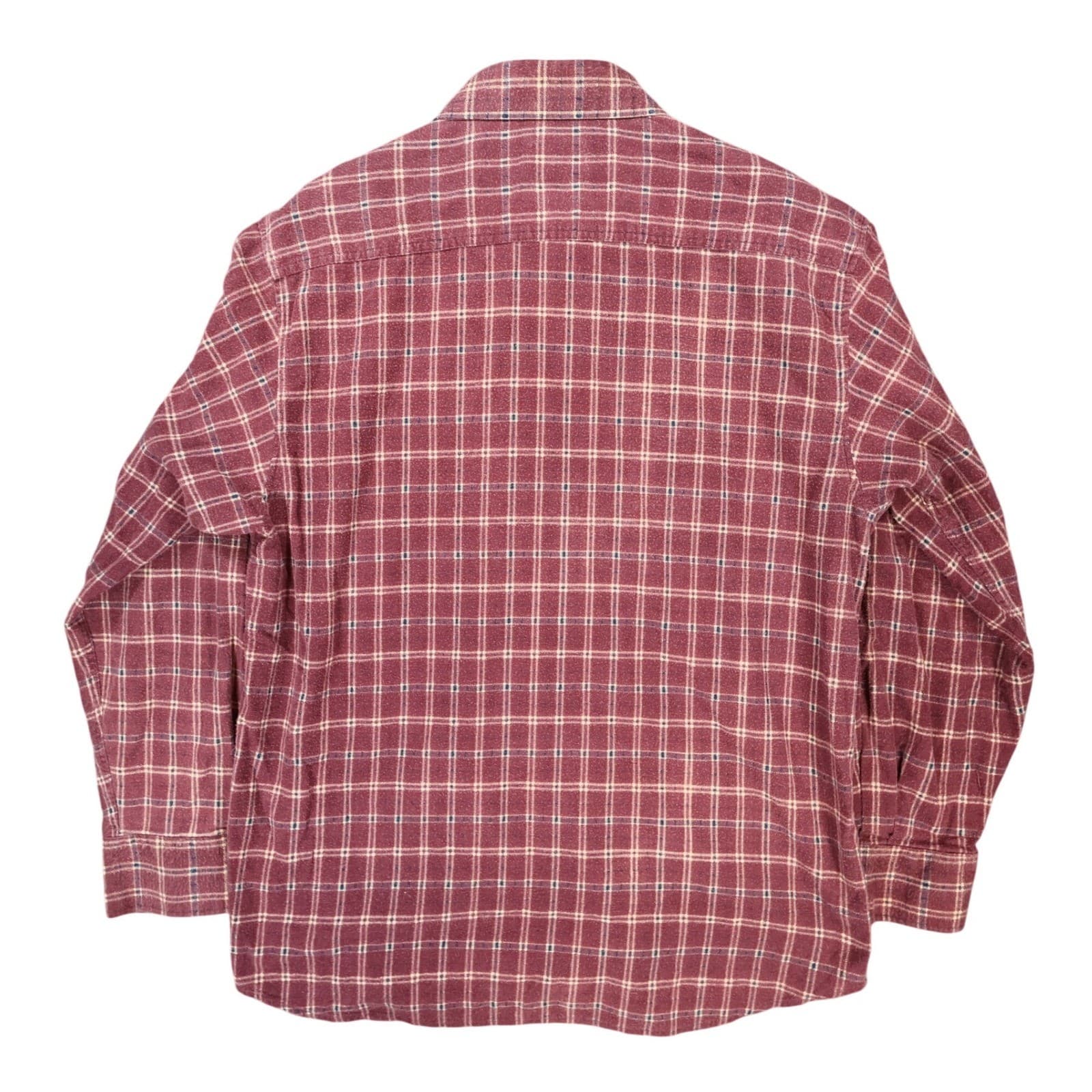 Claudio Nucci Button Up Mens L Burgundy Excellent Plaid Flannel - Thumbnail 2