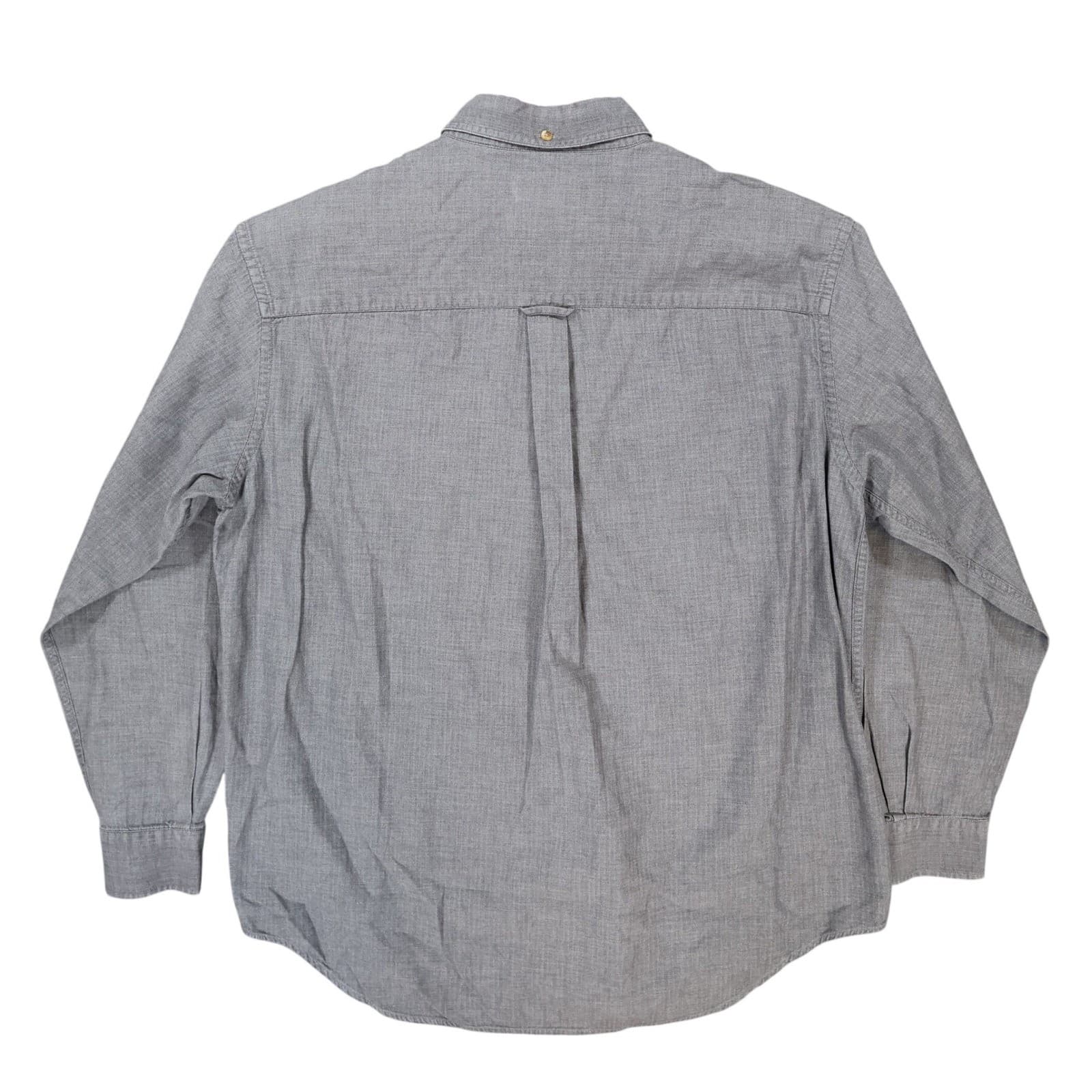 Roundtree & Yorke Button Down Mens Large Gray Excellent Herringbone - Thumbnail 2