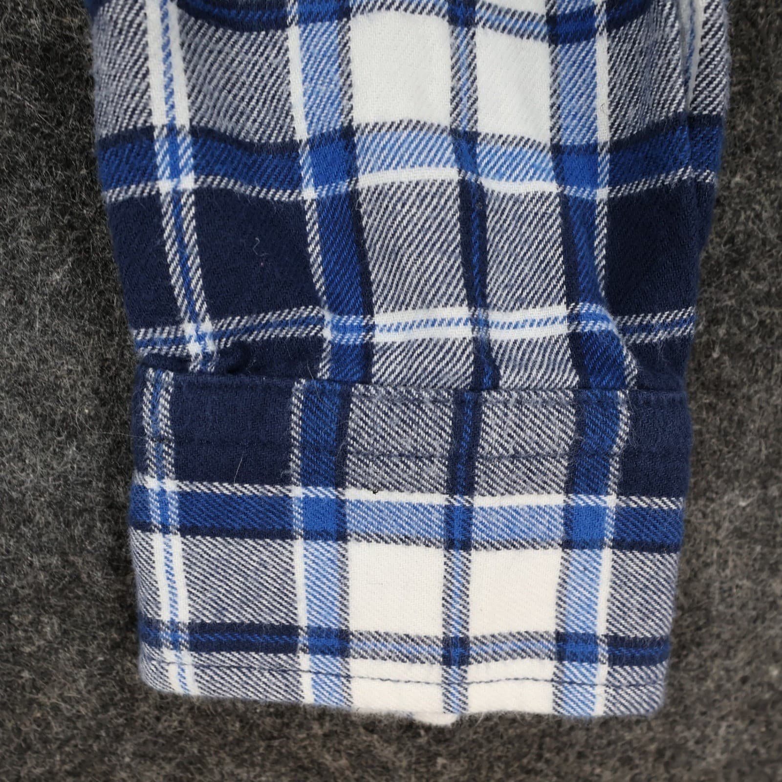 Lands' End Flannel Shirt Womens M Blue Excellent Plaid Button Up - Thumbnail 10