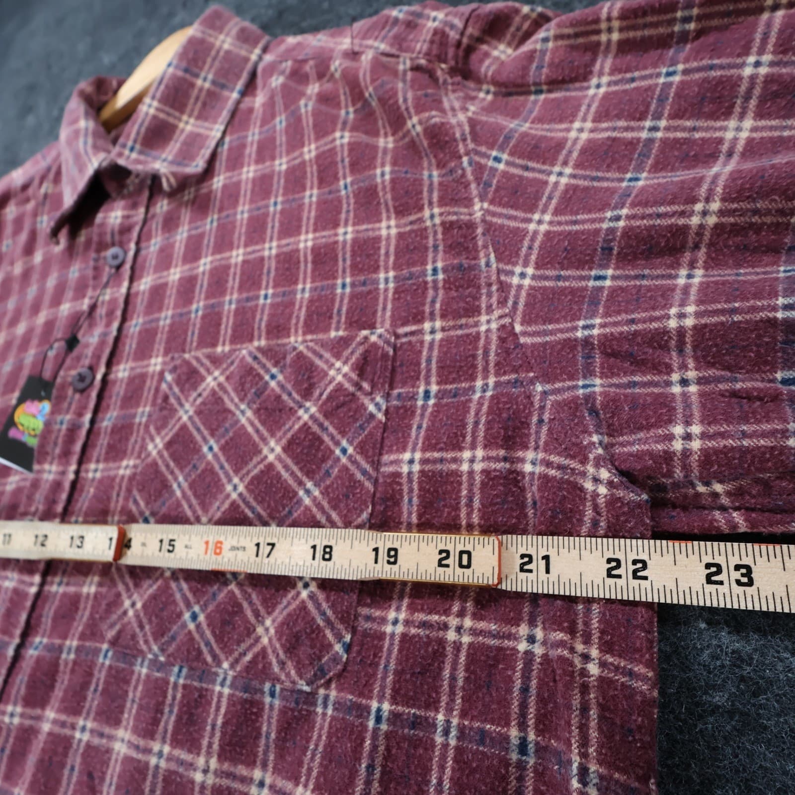 Claudio Nucci Button Up Mens L Burgundy Excellent Plaid Flannel - Thumbnail 3