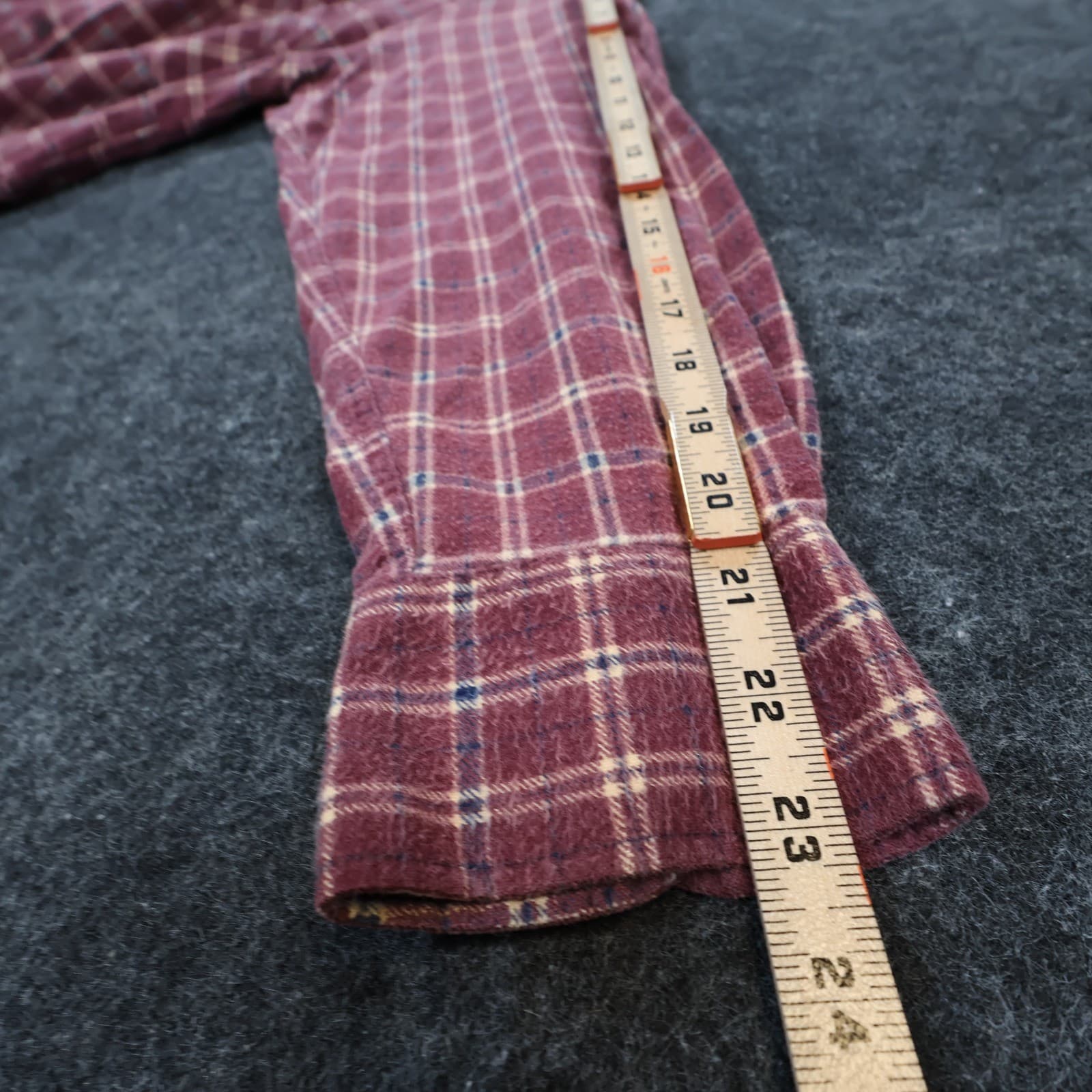 Claudio Nucci Button Up Mens L Burgundy Excellent Plaid Flannel - Thumbnail 4