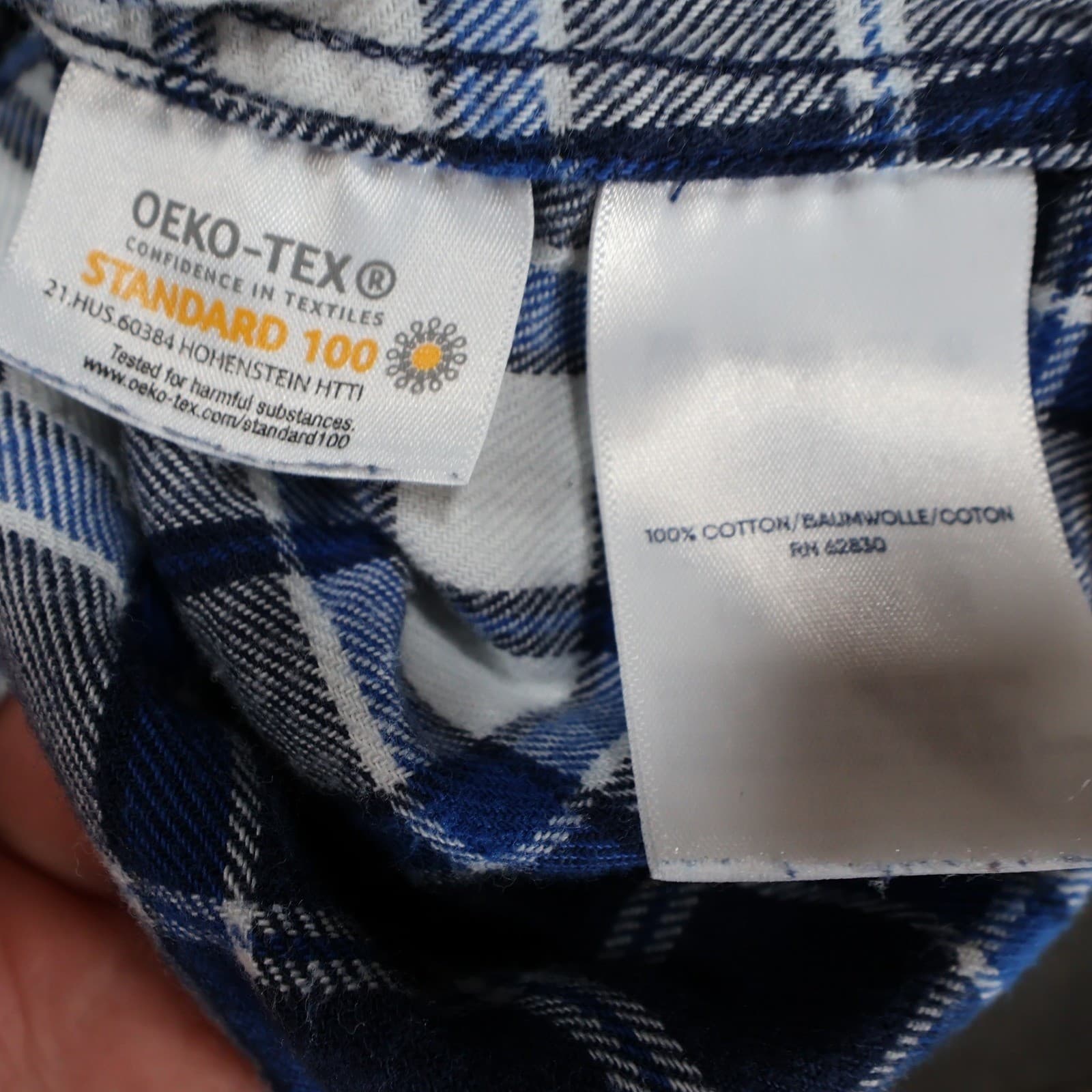 Lands' End Flannel Shirt Womens M Blue Excellent Plaid Button Up - Thumbnail 8