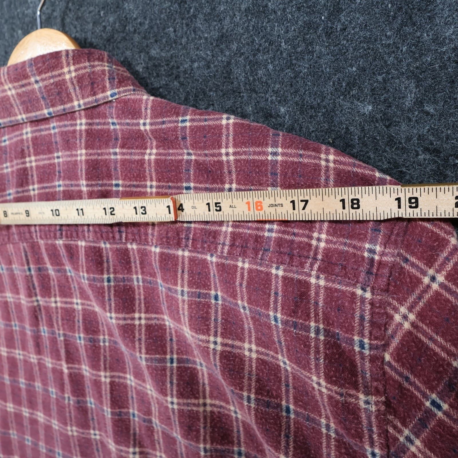 Claudio Nucci Button Up Mens L Burgundy Excellent Plaid Flannel - Thumbnail 6