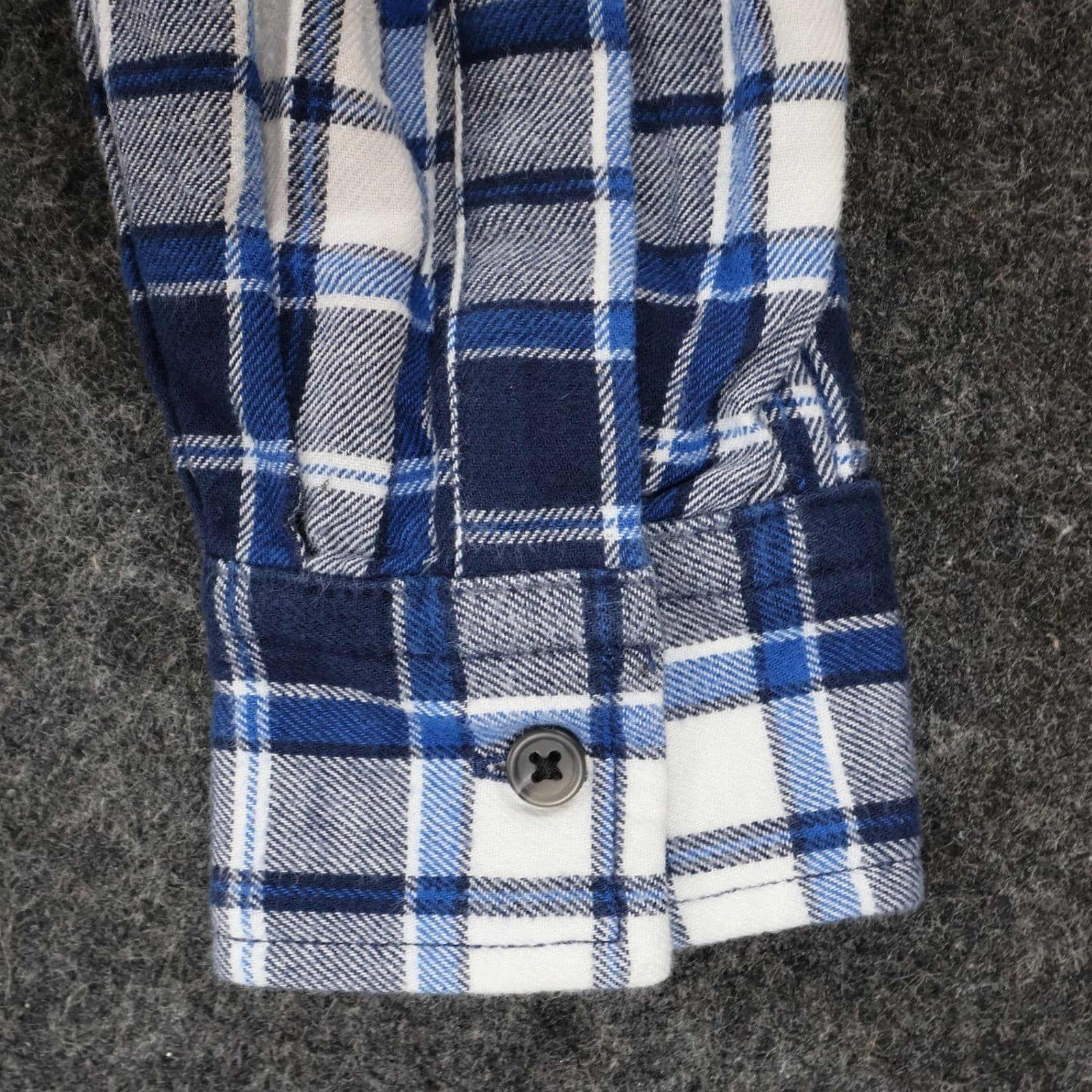 Lands' End Flannel Shirt Womens M Blue Excellent Plaid Button Up - Thumbnail 11
