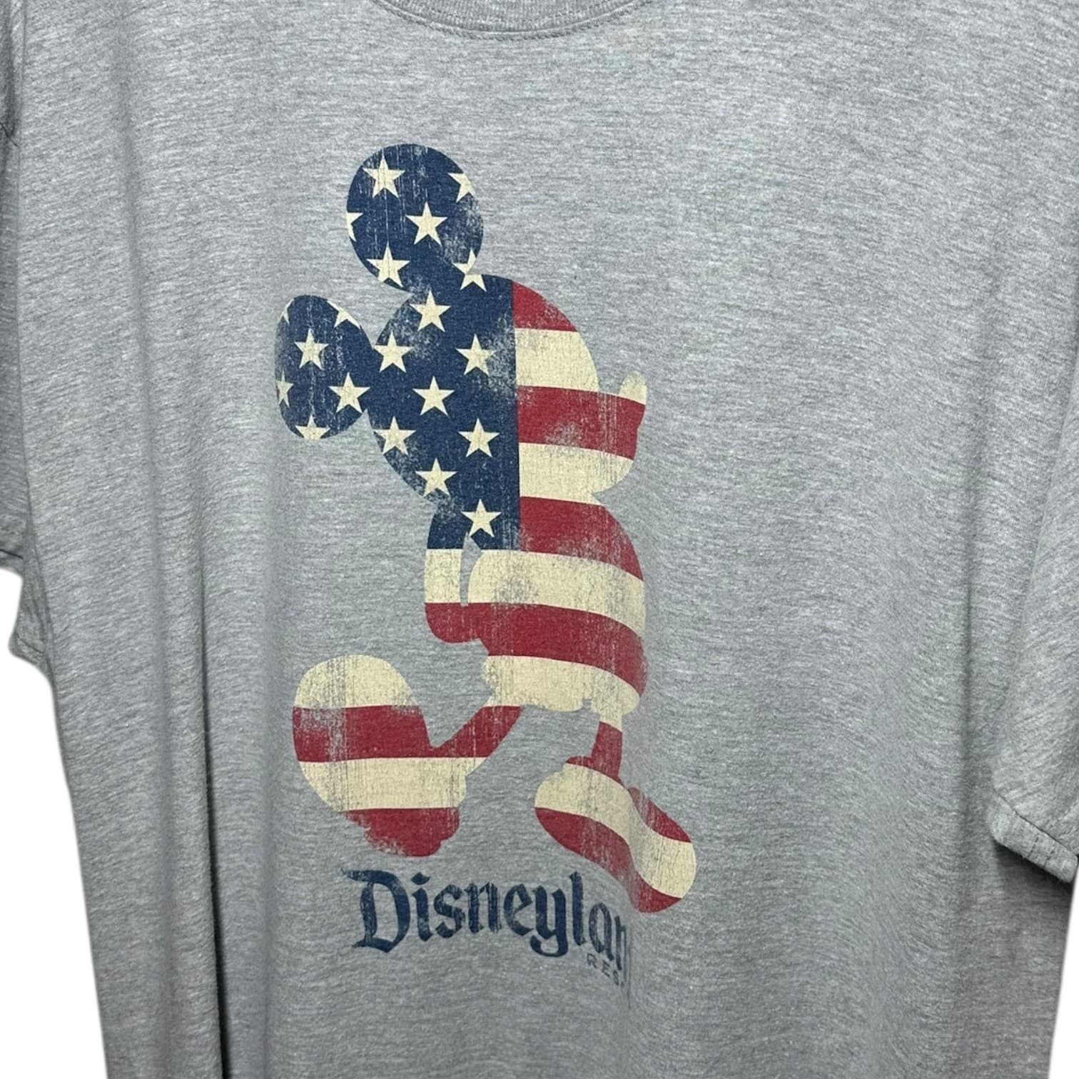 Disney Men's XL Grey Mickey Mouse American Flag Graphic T-Shirt - Thumbnail 3