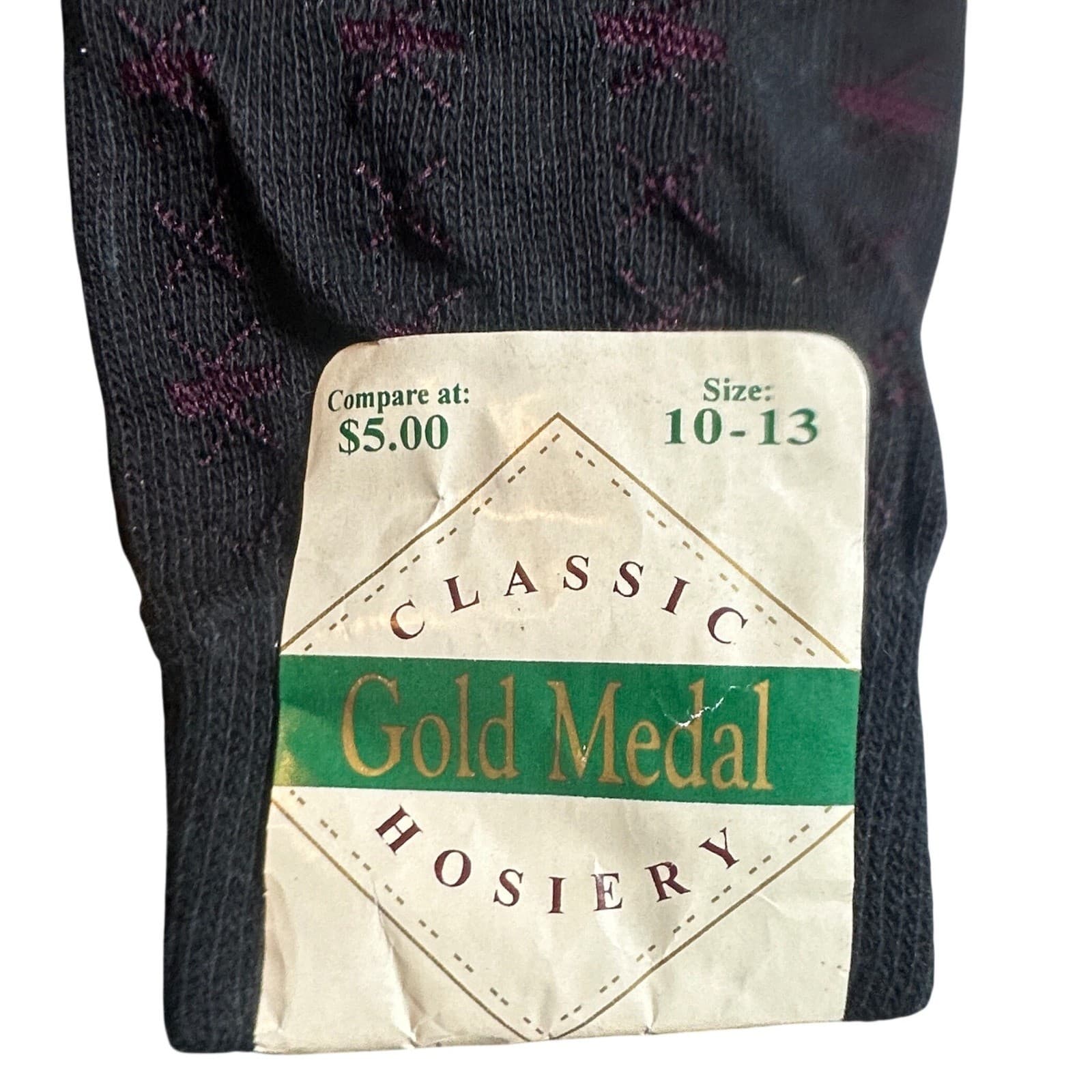 Vintage Gold Medal Hosiery Dress Socks Mens 10-13 NWT Cotton Geometric Pattern - Thumbnail 3