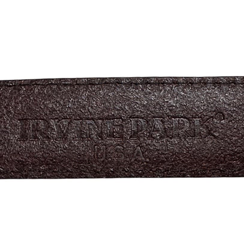 Irvine Park Mens Genuine Leather Belt Gold Buckle Embossed Detail Brown Size 2XL - Thumbnail 5