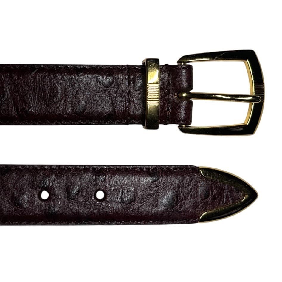 Irvine Park Mens Genuine Leather Belt Gold Buckle Embossed Detail Brown Size 2XL - Thumbnail 2