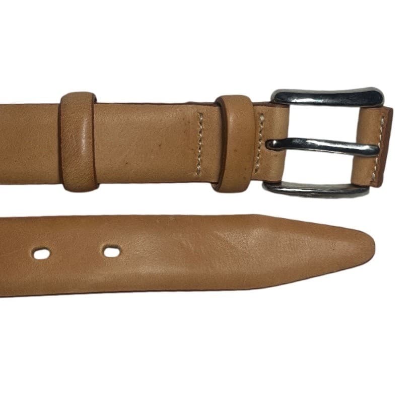 Orvis Genuine Leather Belt Made in Italy Silver Buckle Size 44 110 - Thumbnail 2