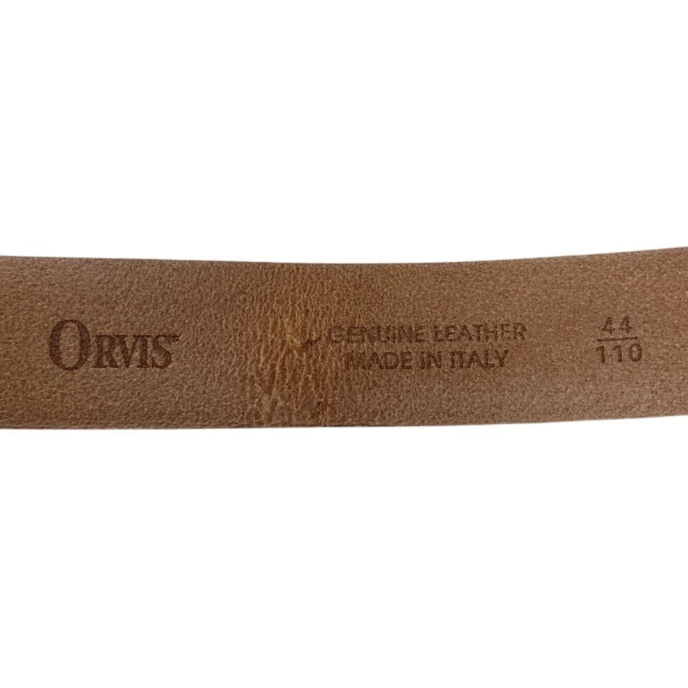 Orvis Genuine Leather Belt Made in Italy Silver Buckle Size 44 110 - Thumbnail 6