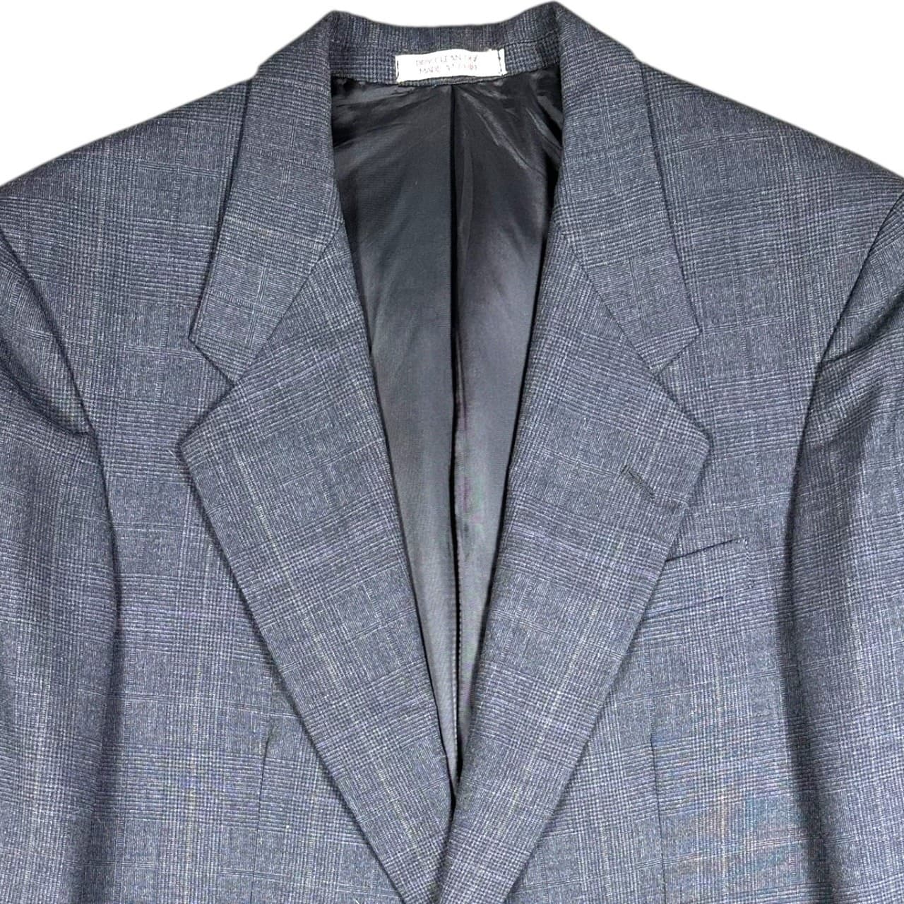 Oscar de la Renta Blazer Mens 42R Blue Glen Plaid Hand Tailored Jacket - Thumbnail 4