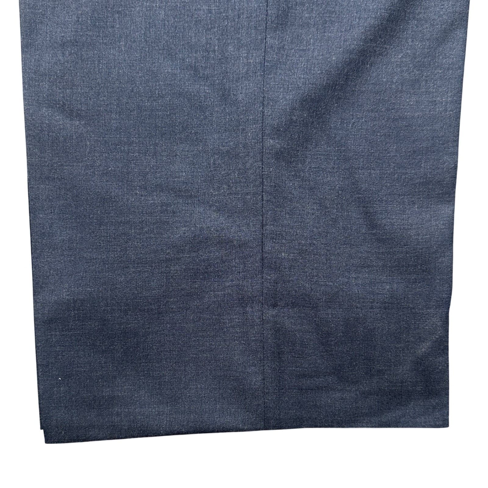 Lands End Dress Pants Mens 44 Long Navy Blue 100% Wool Pleated Straight - Thumbnail 9