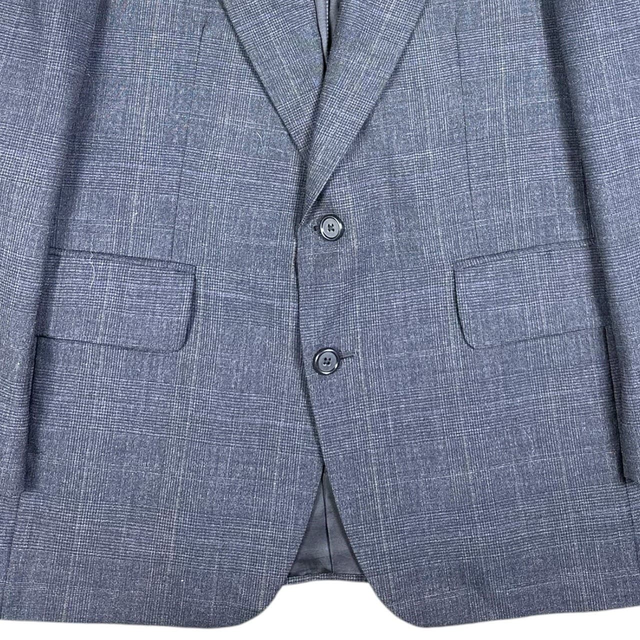 Oscar de la Renta Blazer Mens 42R Blue Glen Plaid Hand Tailored Jacket - Thumbnail 5