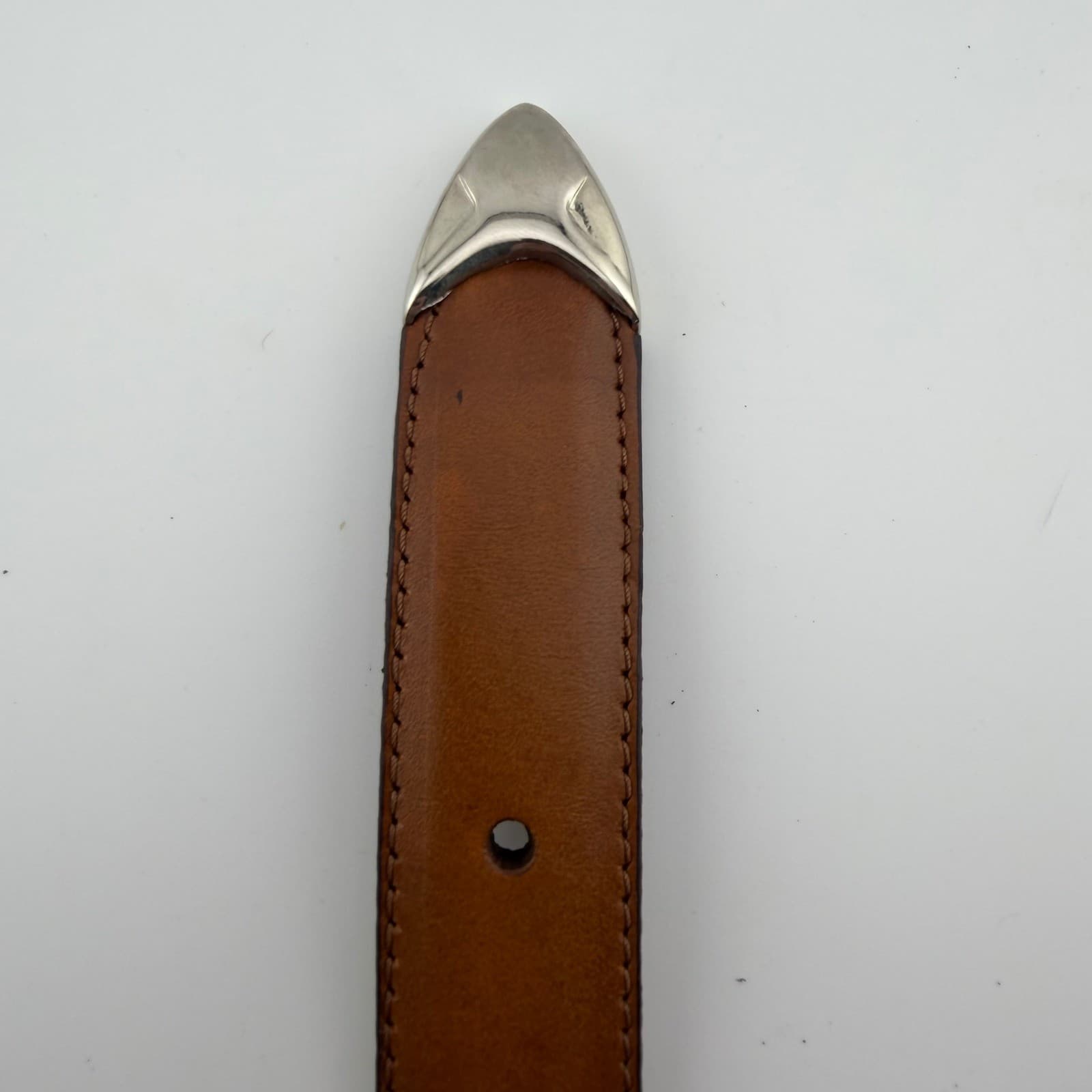 Paul Fredrick Leather Belt Mens 44 Tan Genuine Leather Handcrafted Argentina - Thumbnail 5
