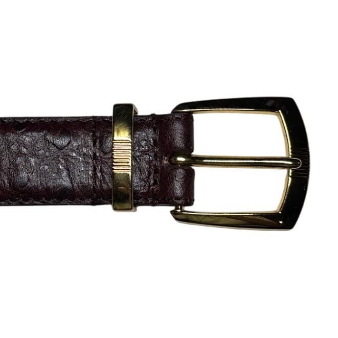 Irvine Park Mens Genuine Leather Belt Gold Buckle Embossed Detail Brown Size 2XL - Thumbnail 3
