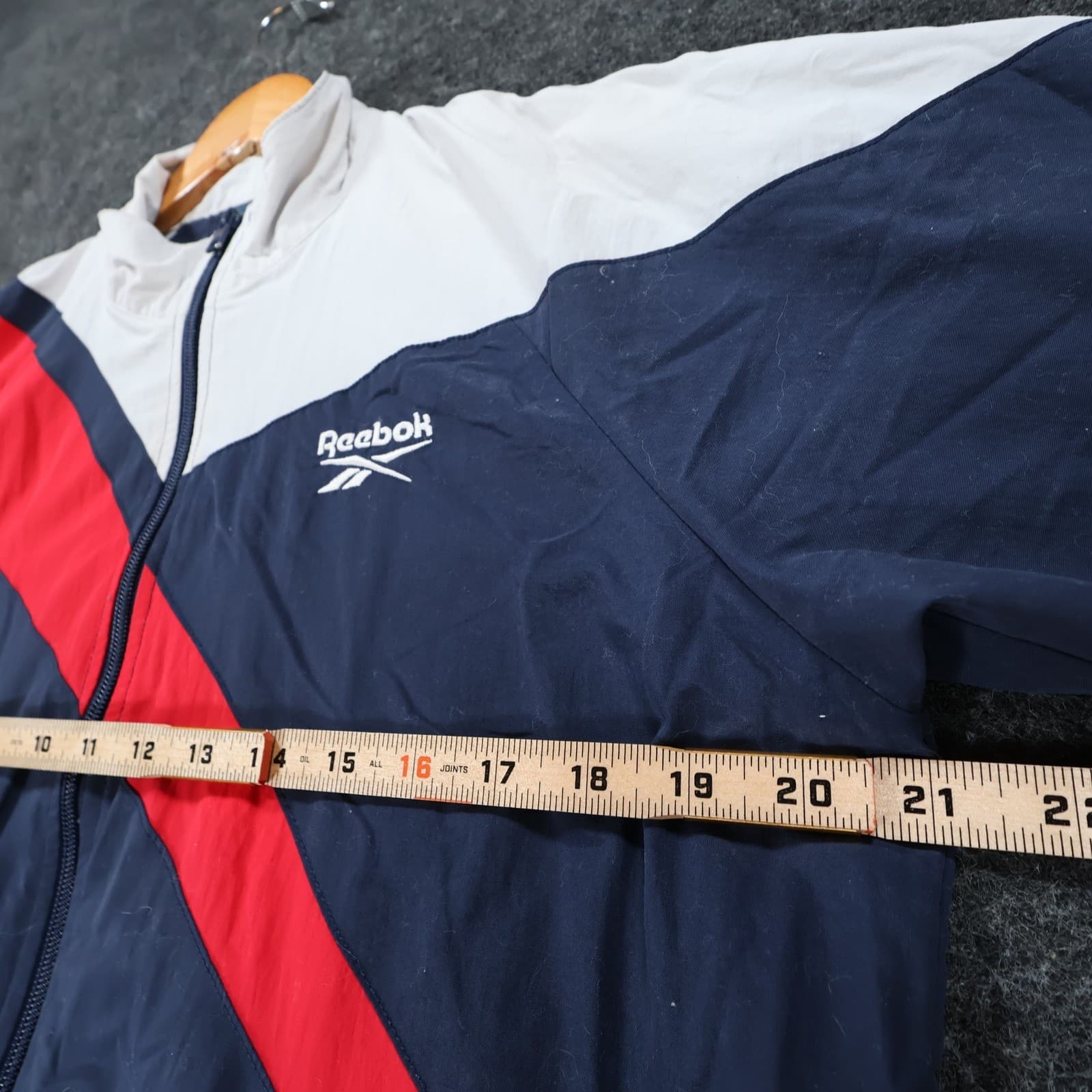 Reebok Windbreaker Mens S Navy Excellent Colorblock Zip Up - Thumbnail 3