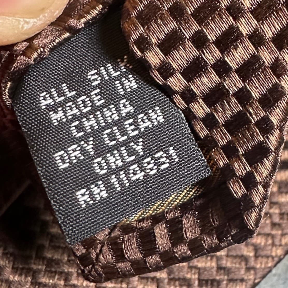 Nubio Necktie Mens 58" Bronze Brown Excellent Silk Woven Checkerboard Pattern - Thumbnail 8