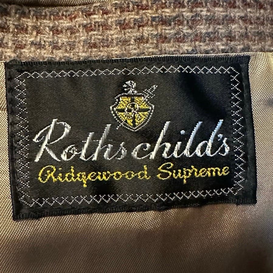 Rothschilds Blazer Mens 44R Brown Houndstooth Ridgewood Supreme Sportcoat - Thumbnail 7