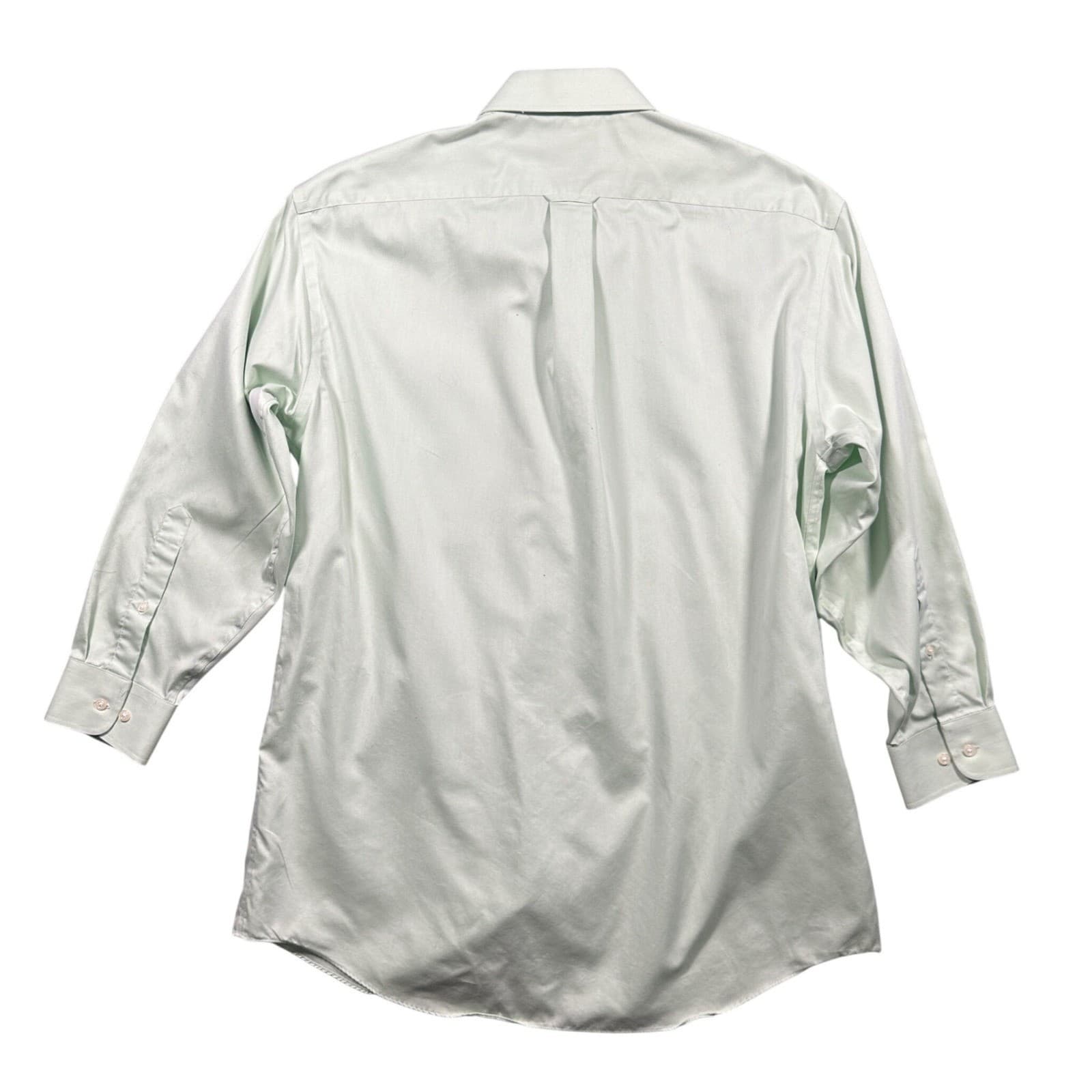 Stafford Button Down Shirt Mens 17 32/33 Green Excellent Micro Pinpoint Oxford - Thumbnail 3