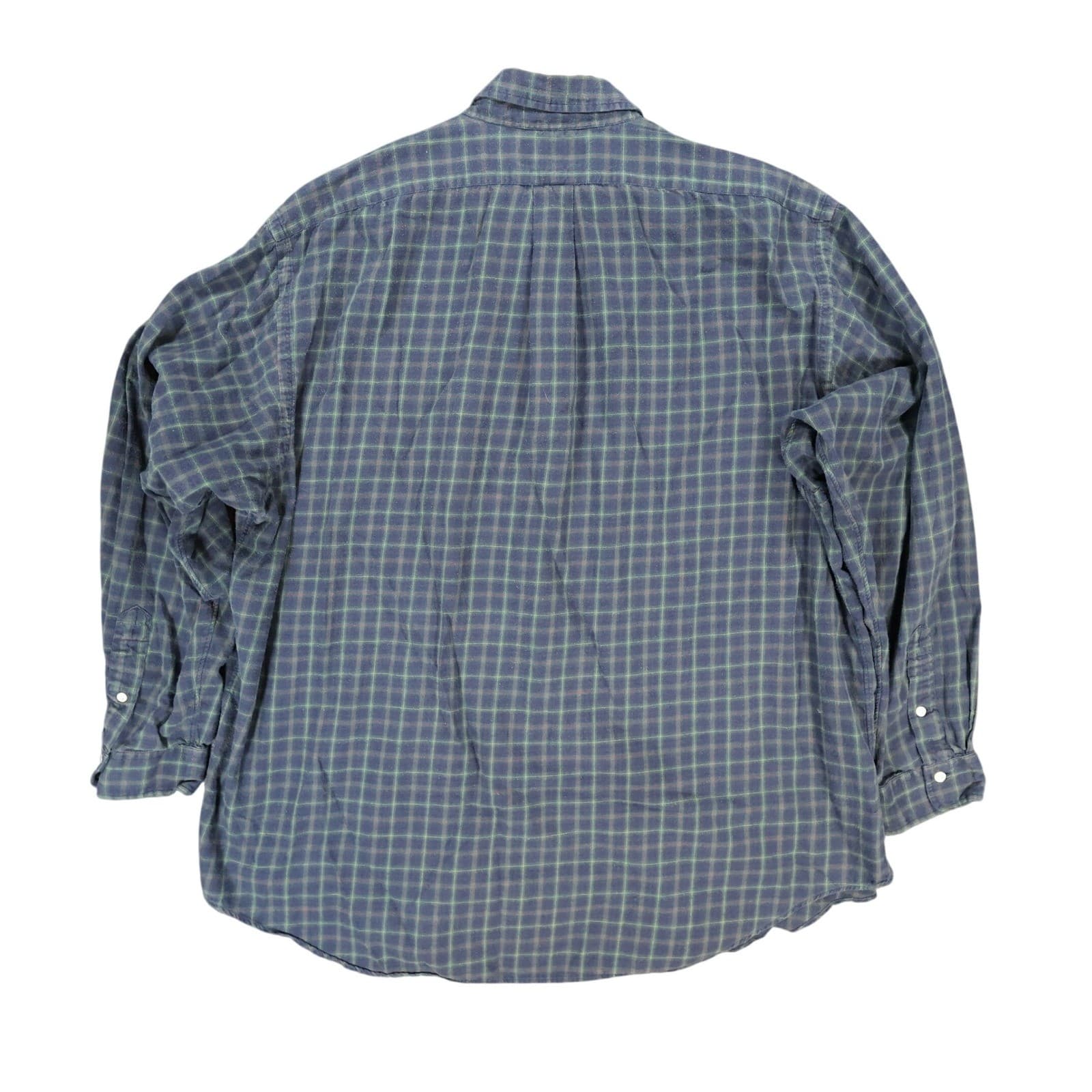 Ralph Lauren Button Up Mens XXL Blue Green Excellent Plaid Long Sleeve - Thumbnail 2