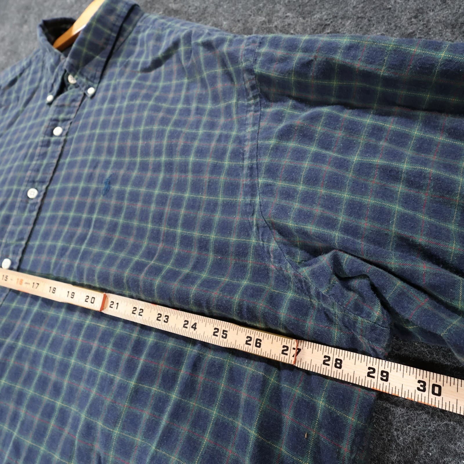 Ralph Lauren Button Up Mens XXL Blue Green Excellent Plaid Long Sleeve - Thumbnail 3
