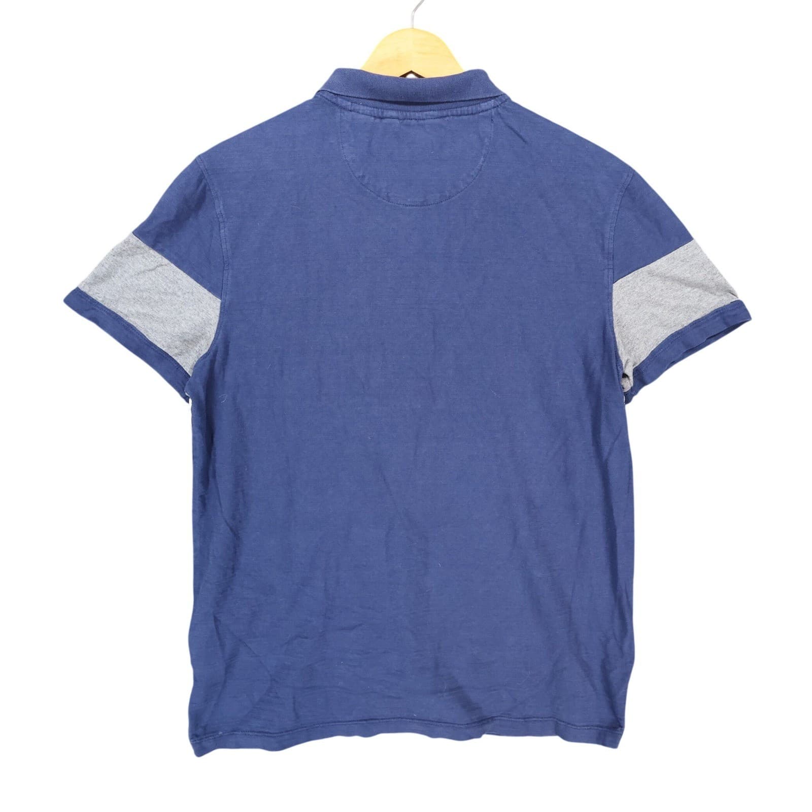 Calvin Klein Polo Mens Small Blue Excellent Colorblock Short Sleeve Cotton Shirt - Thumbnail 2