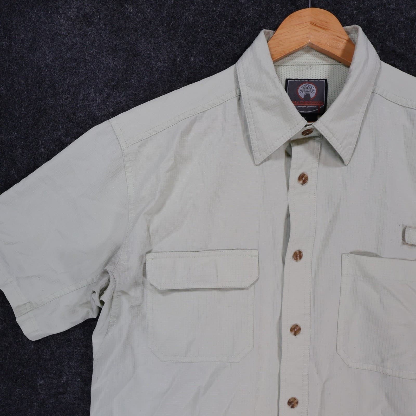 Weatherproof Fishing Shirt Mens M Beige Excellent Ripstop Vented - Thumbnail 9