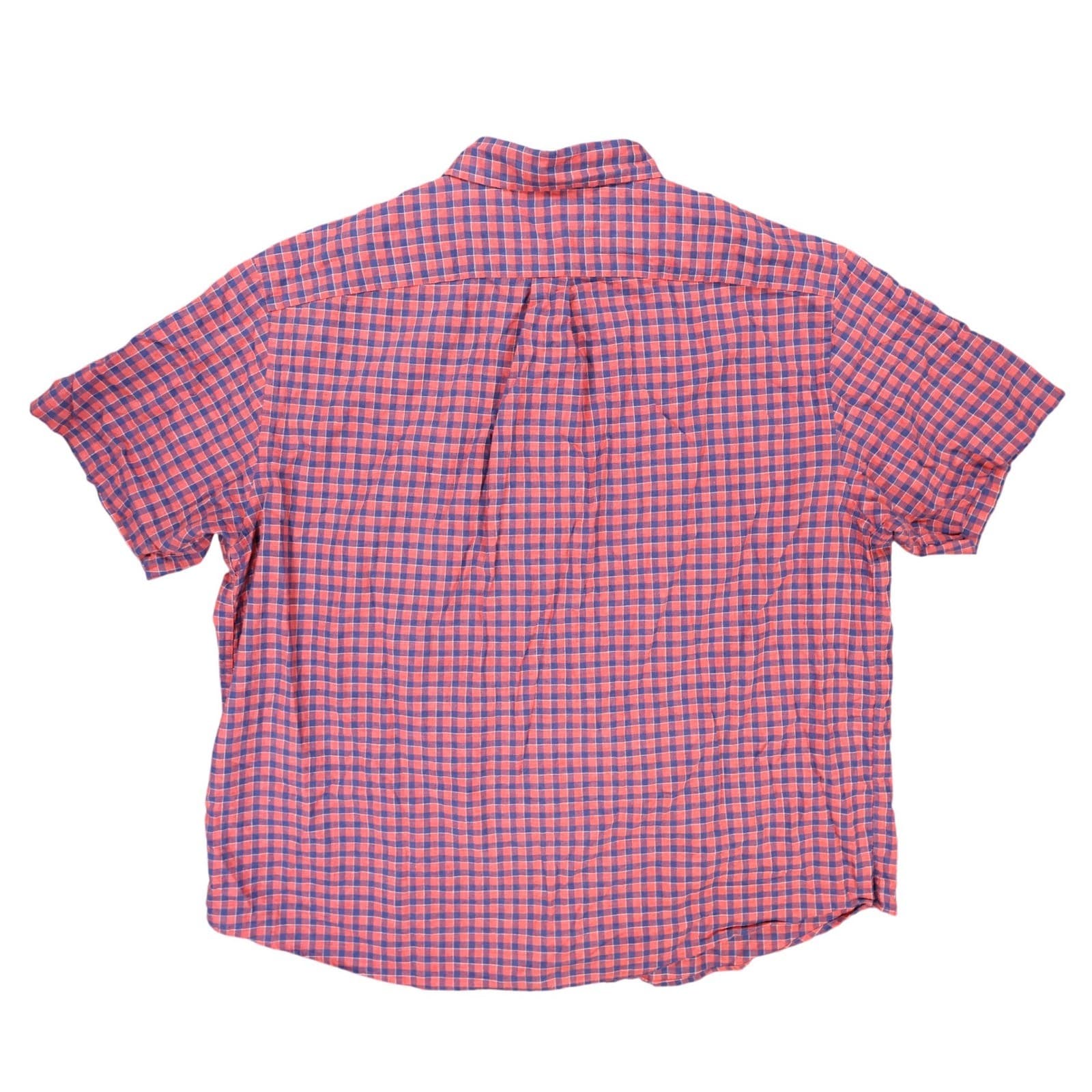 Roundtree & Yorke Button Up Mens 3XB Red Excellent Gingham Short Sleeve - Thumbnail 2