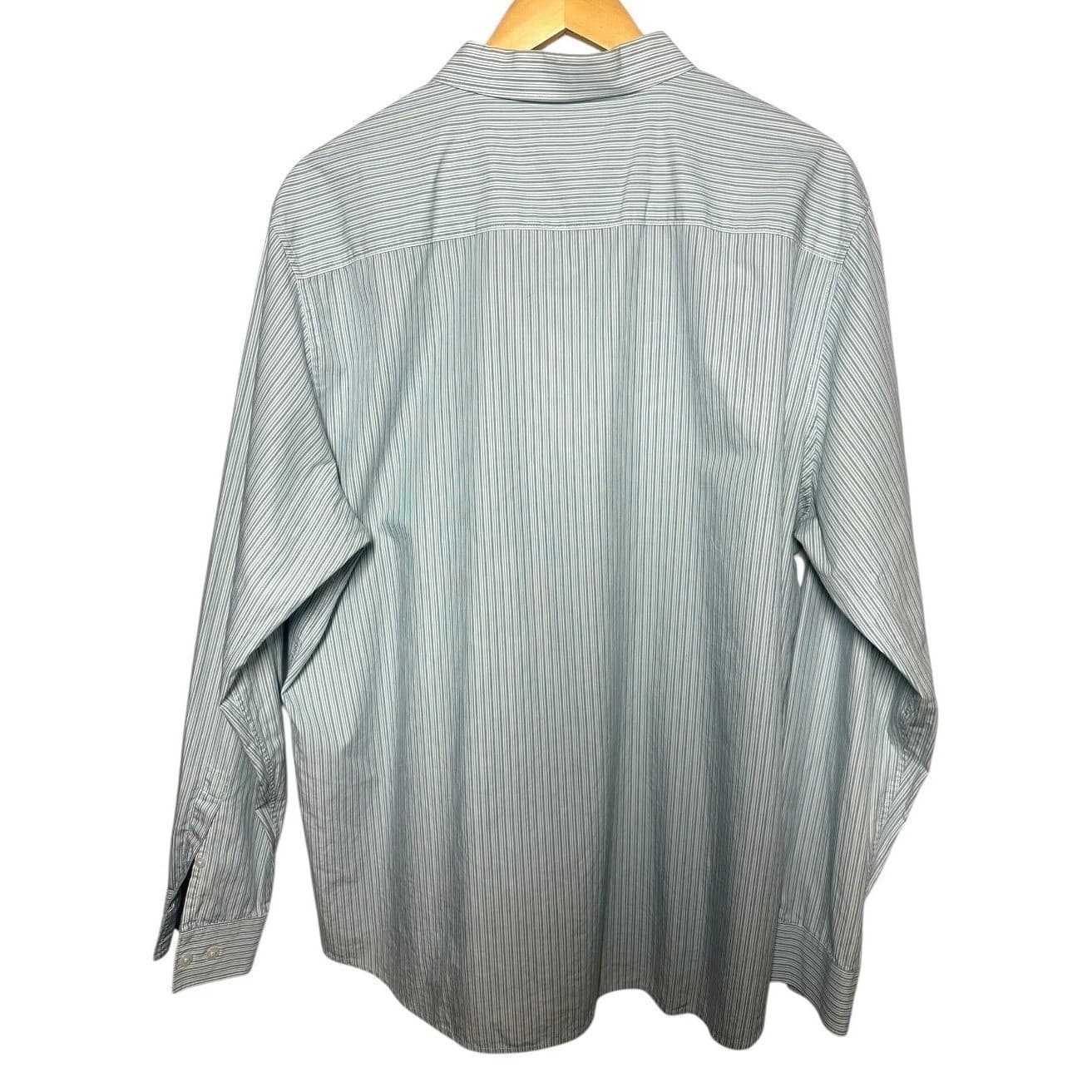 Calvin Klein Mens Striped Dress Shirt XL Tall Cotton Classic Fit Size XL - Thumbnail 2