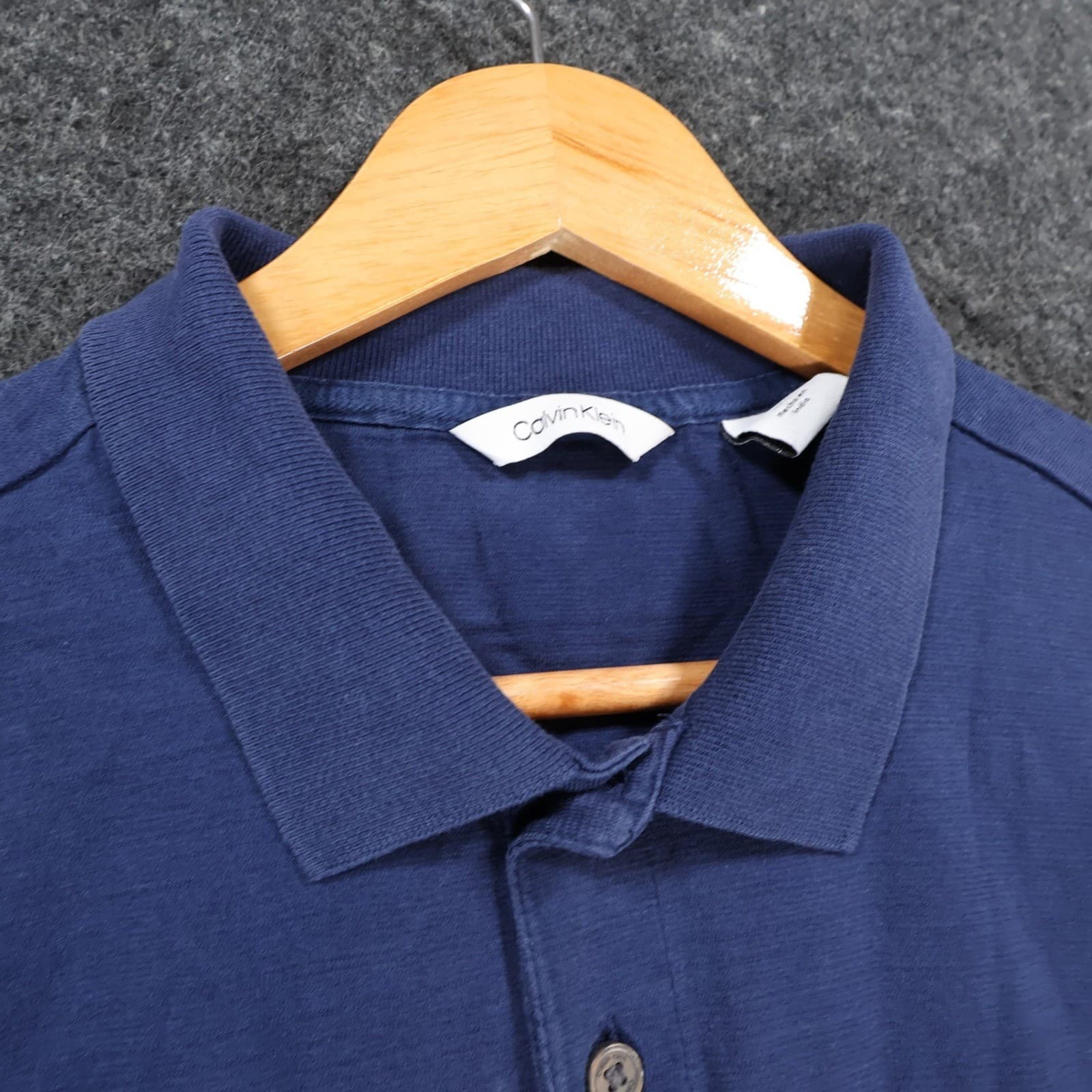 Calvin Klein Polo Mens Small Blue Excellent Colorblock Short Sleeve Cotton Shirt - Thumbnail 9