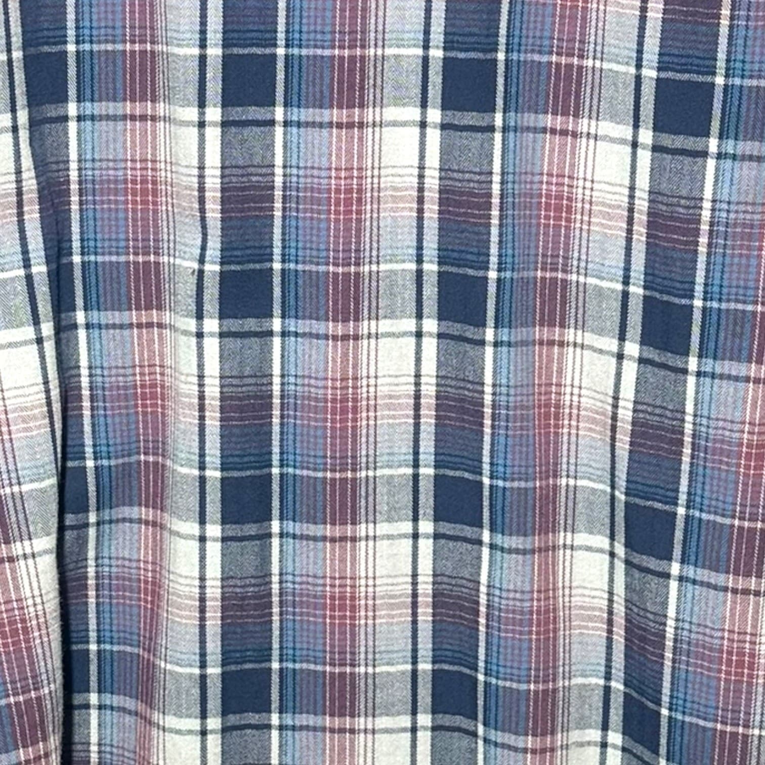 Falls Creek Men's XLT Blue Red Plaid Flannel Button Up Casual Shirt - Thumbnail 6