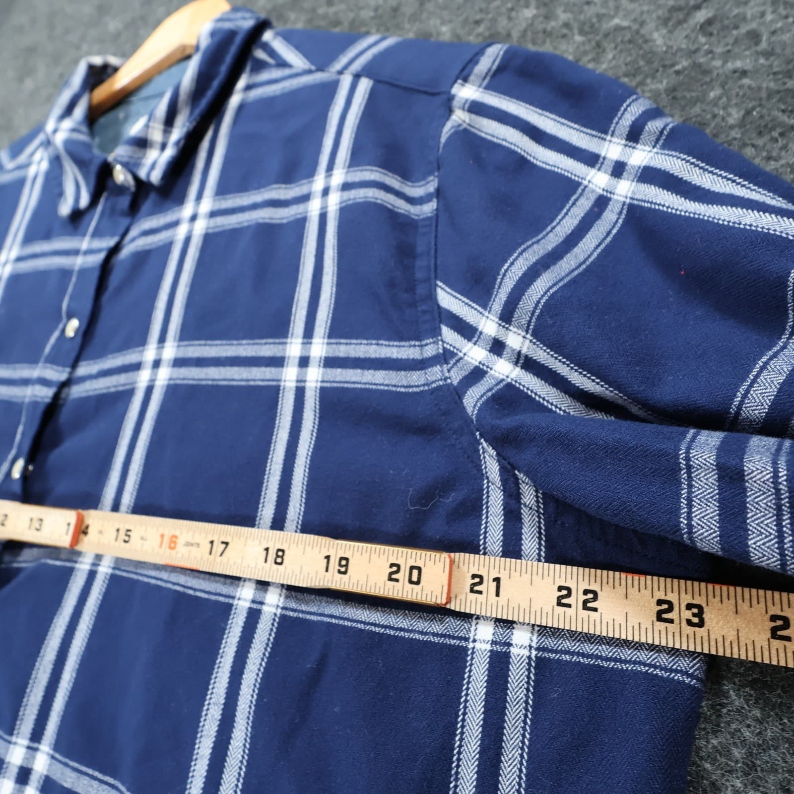 Jachs Girlfriend Button Up Womens XL Blue Excellent Plaid Pattern - Thumbnail 3