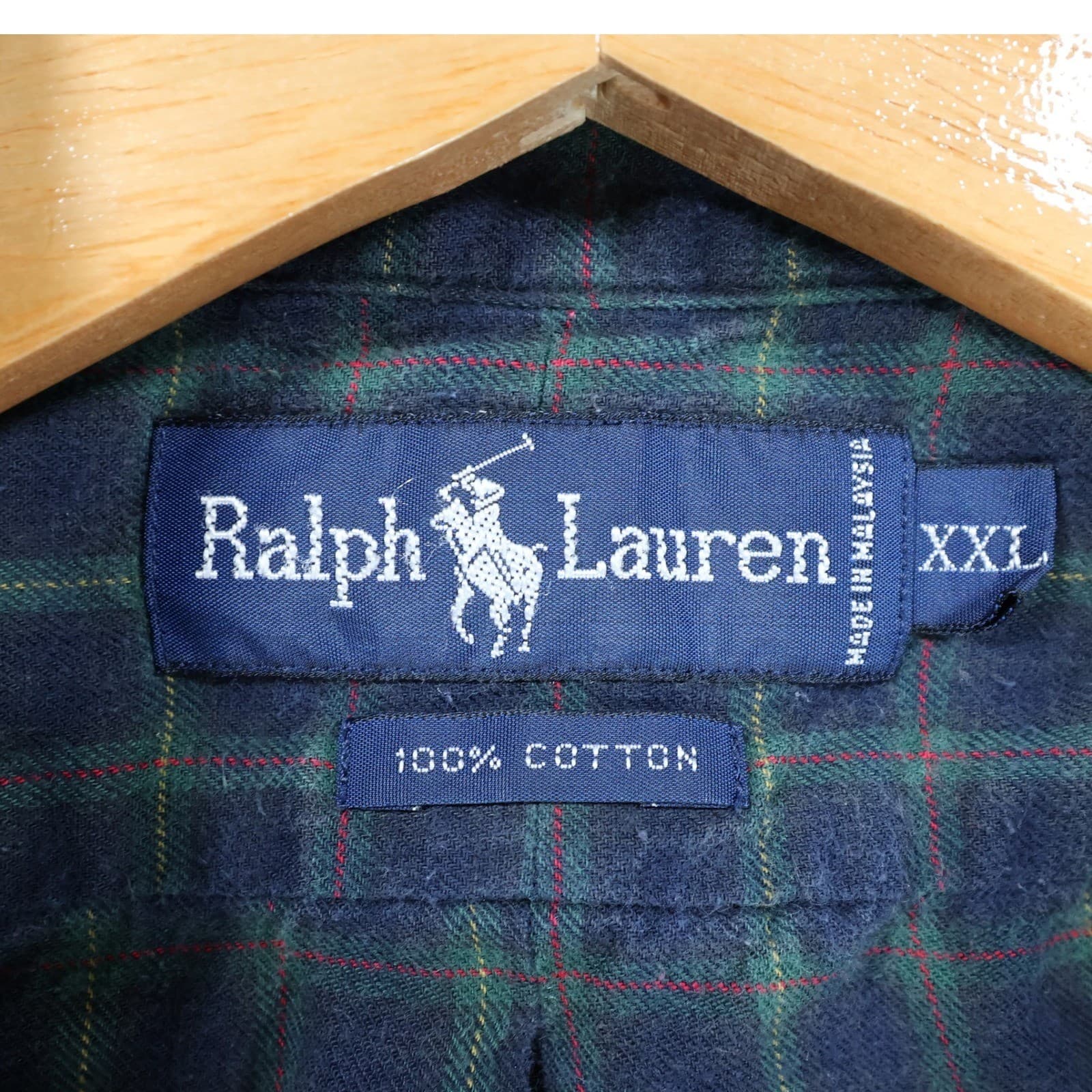 Ralph Lauren Button Up Mens XXL Blue Green Excellent Plaid Long Sleeve - Thumbnail 7