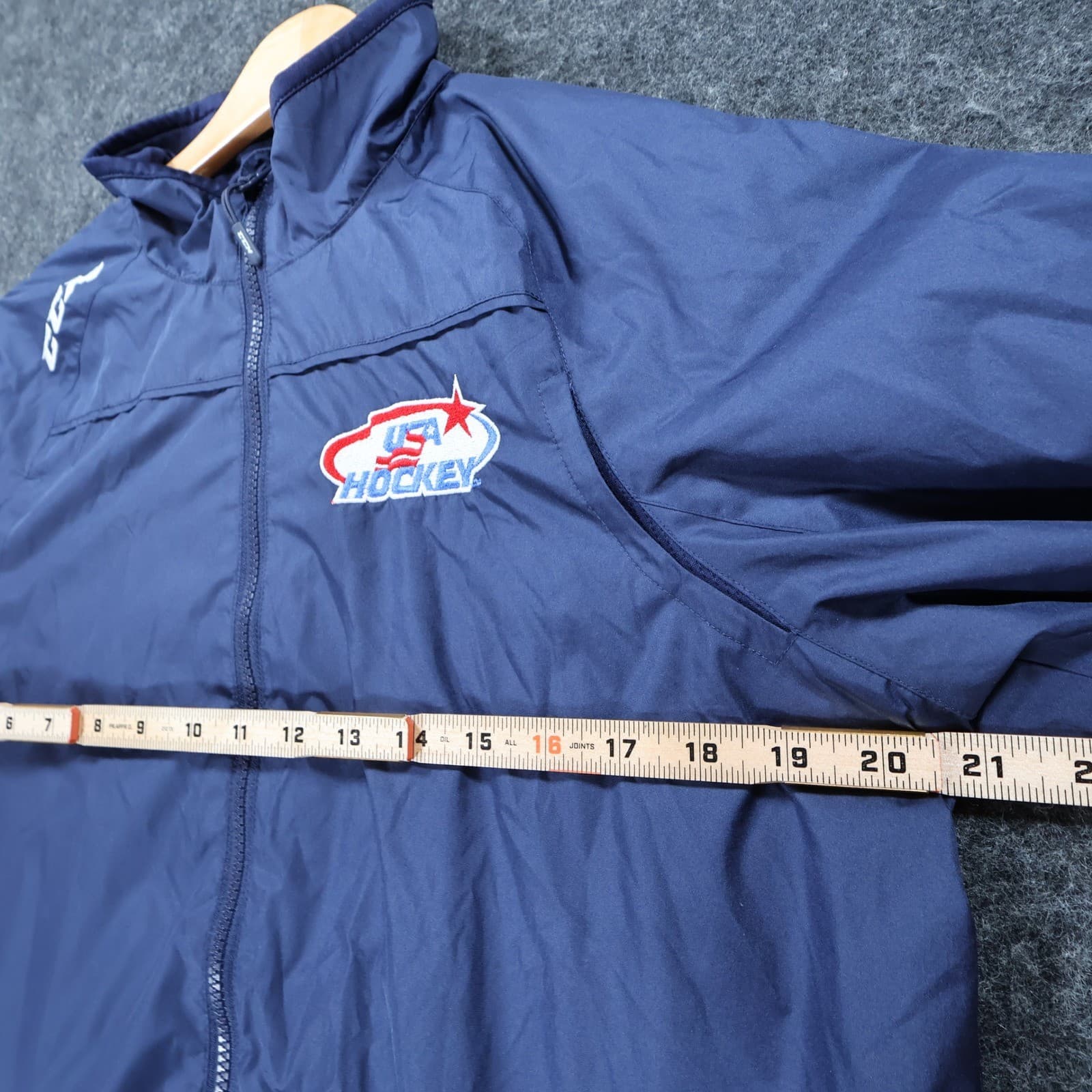 CCM USA Hockey Jacket Mens S Navy Blue Excellent Lightweight Windbreaker - Thumbnail 3