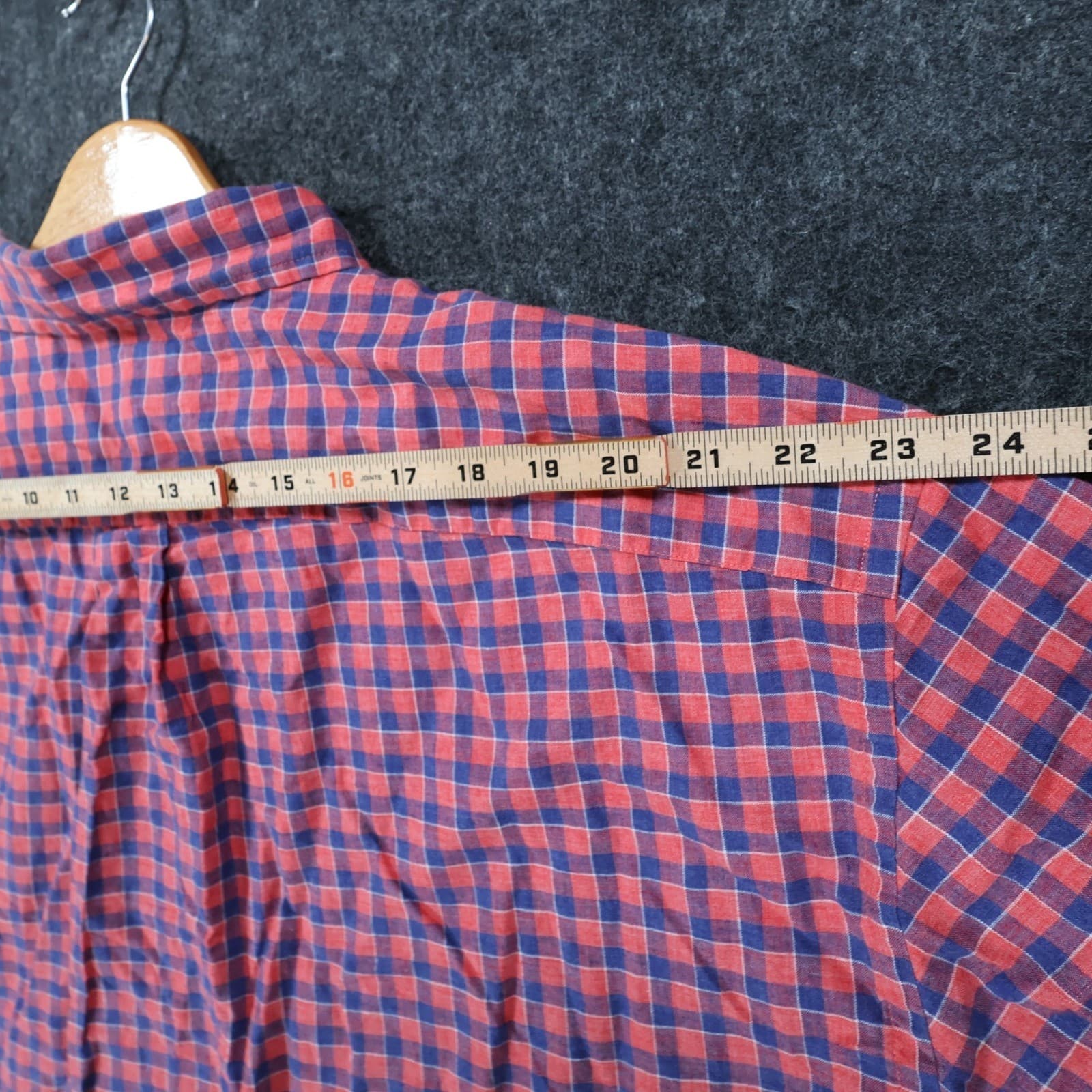Roundtree & Yorke Button Up Mens 3XB Red Excellent Gingham Short Sleeve - Thumbnail 6