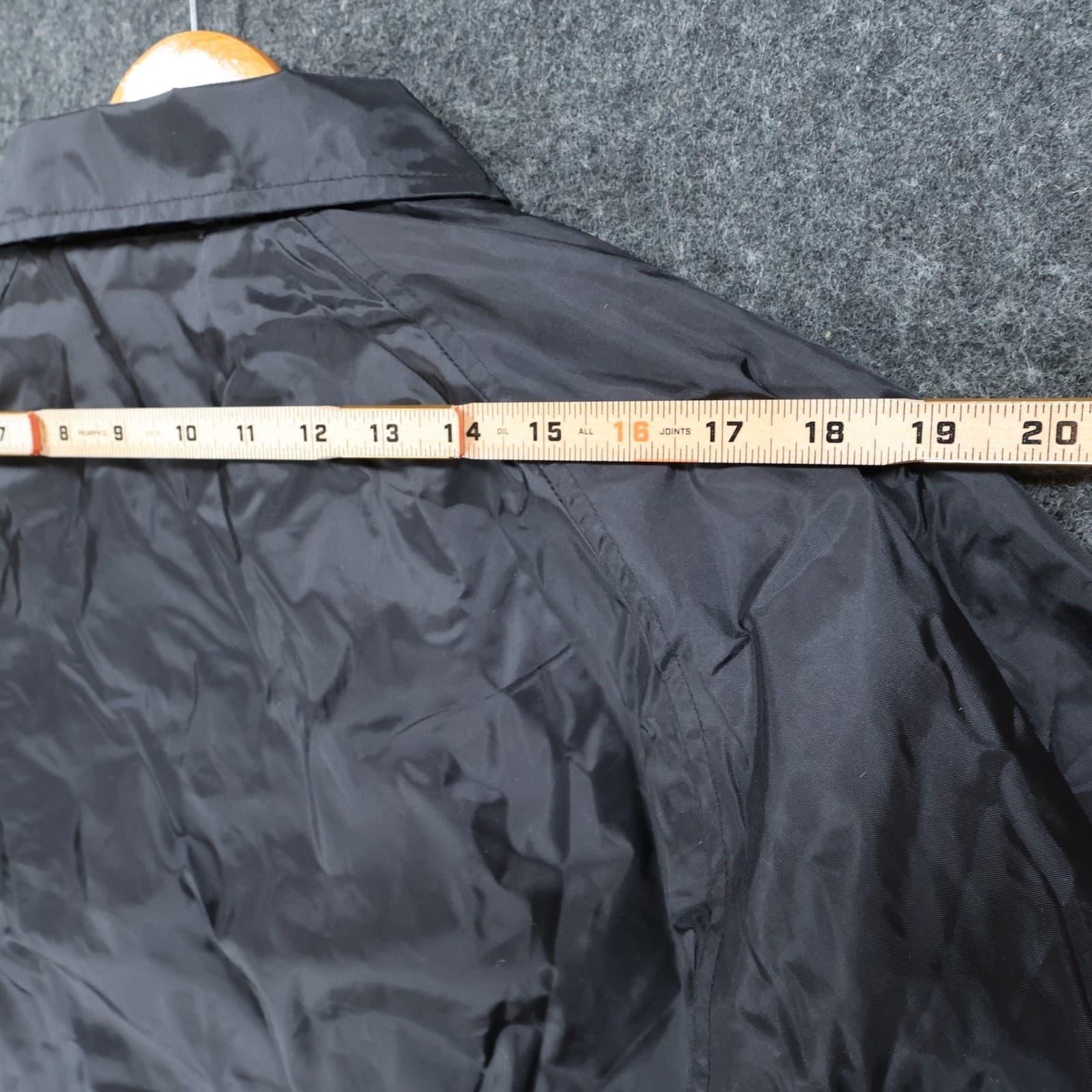 Cardinal Coach Jacket Mens Medium Black Excellent Windbreaker Snap Front - Thumbnail 6