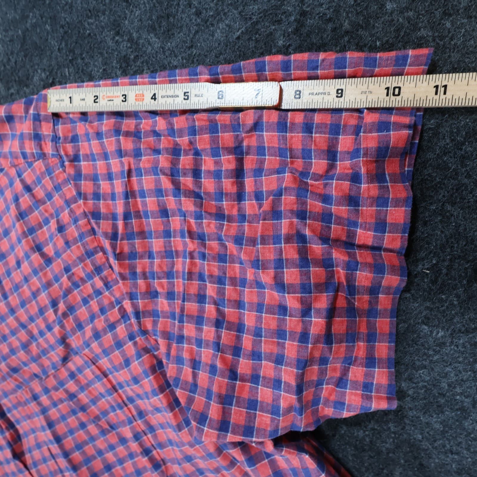Roundtree & Yorke Button Up Mens 3XB Red Excellent Gingham Short Sleeve - Thumbnail 3