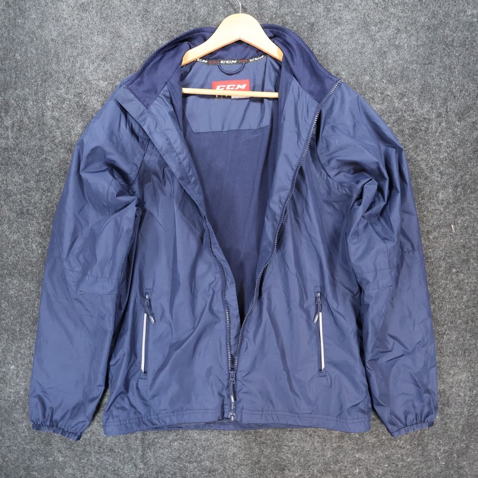CCM USA Hockey Jacket Mens S Navy Blue Excellent Lightweight Windbreaker - Thumbnail 9