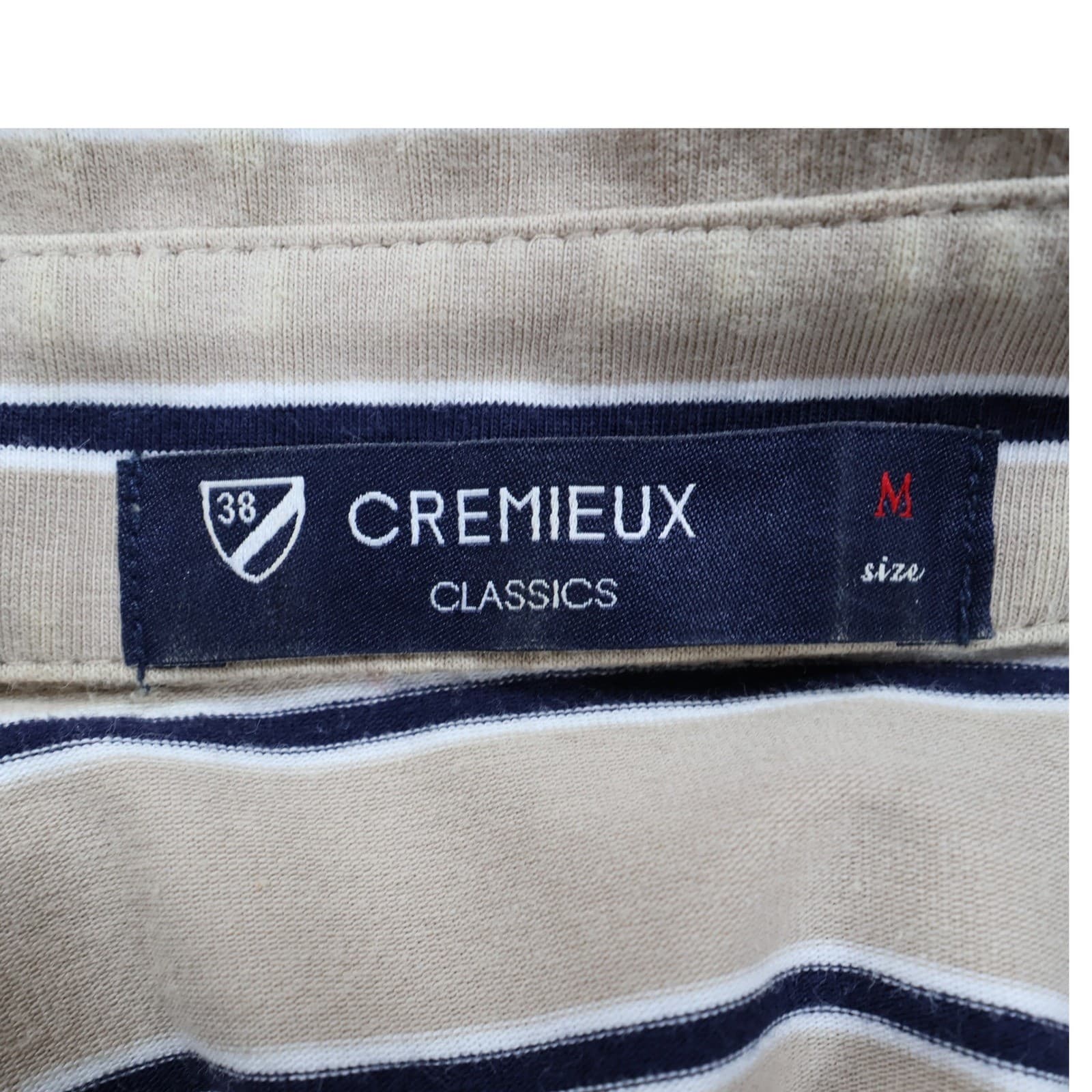 Cremieux Polo Mens M Tan Excellent Striped Short Sleeve Cotton Spandex - Thumbnail 7
